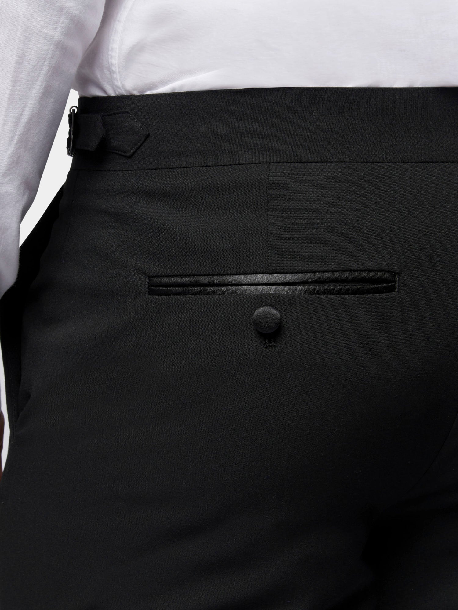 Classic Wool-Blend Tuxedo Trousers in Black - Image 5