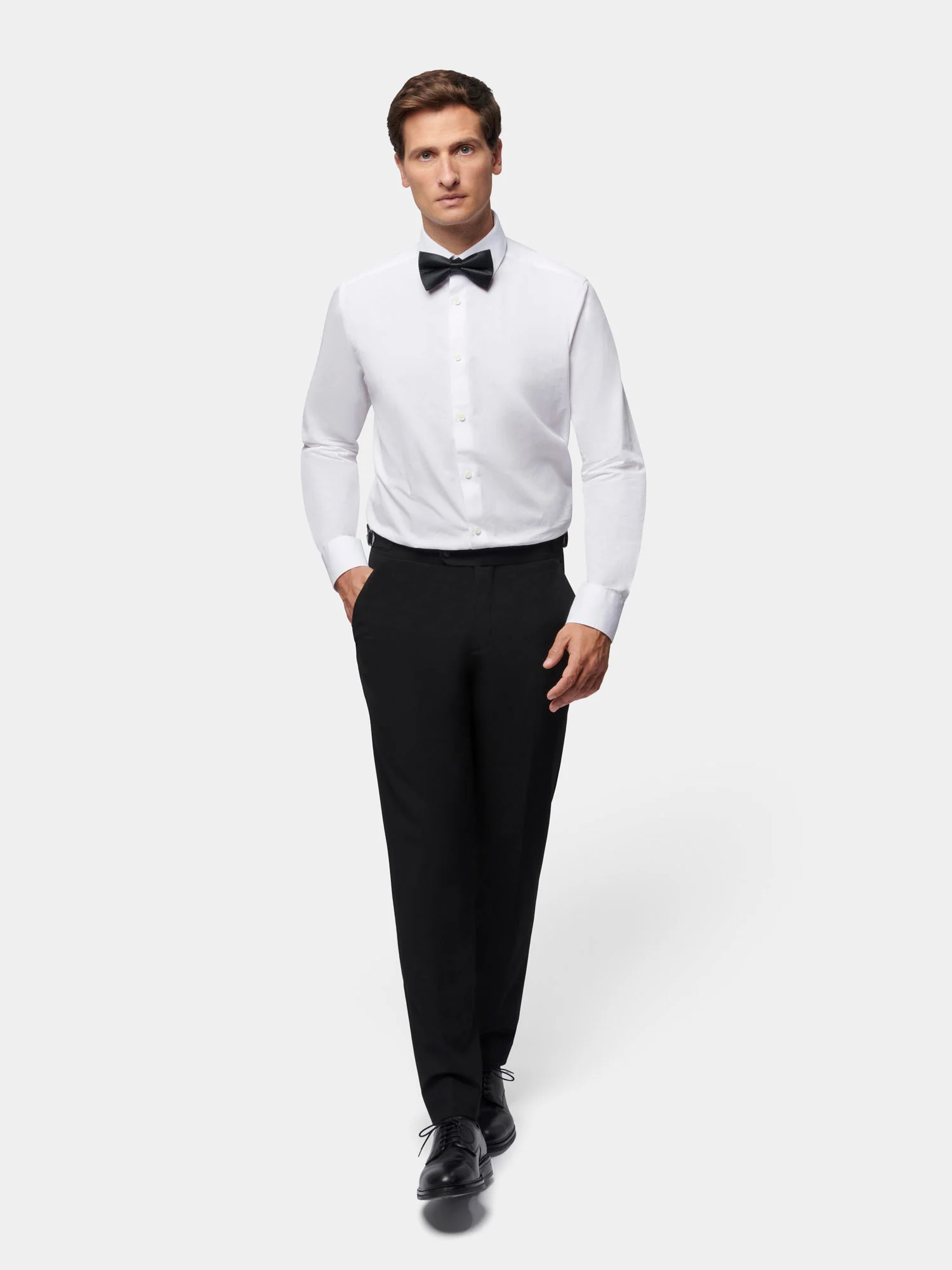 Classic Wool-Blend Tuxedo Trousers in Black - Image 6