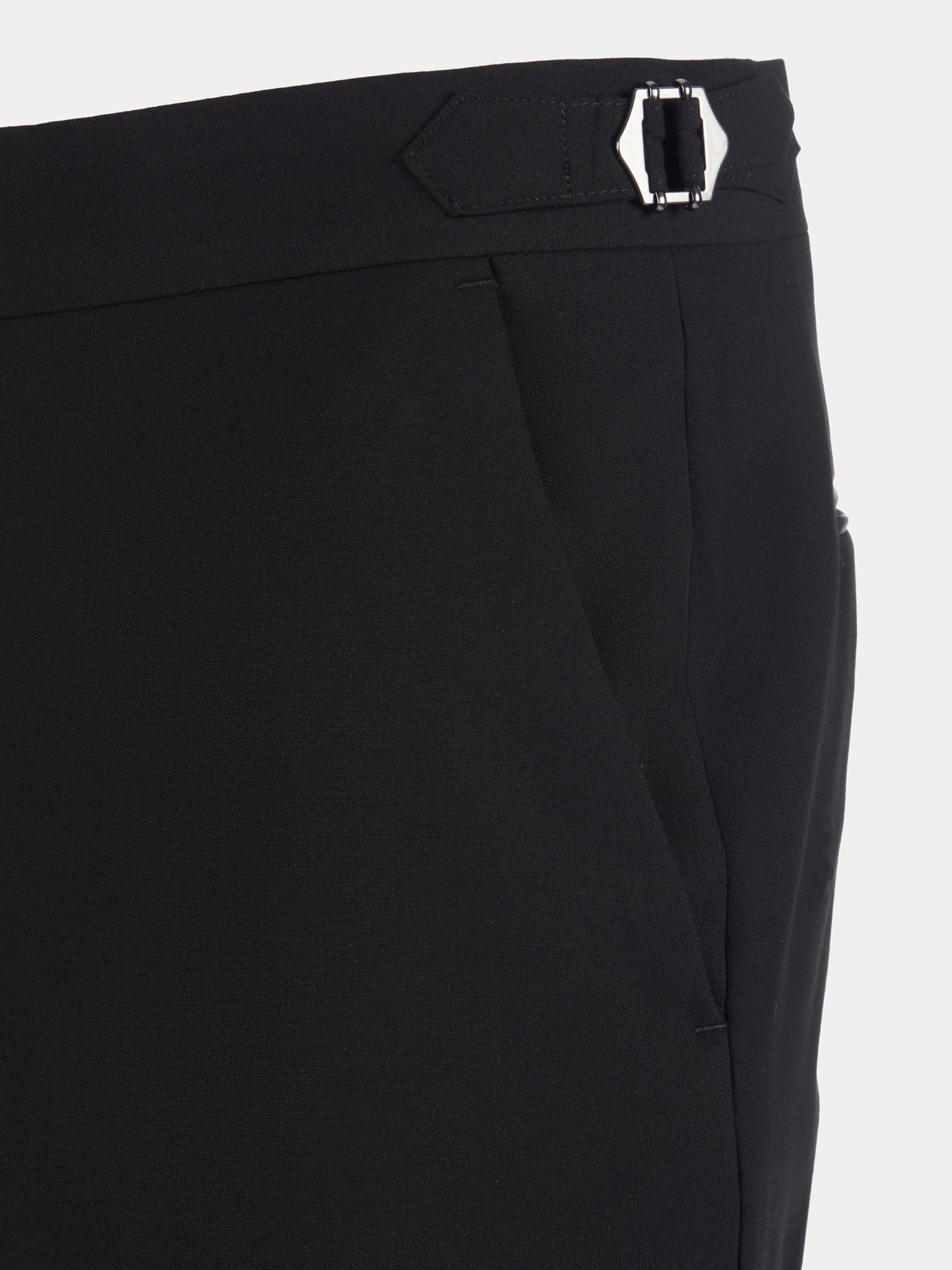 Classic Wool-Blend Tuxedo Trousers in Black - Image 8