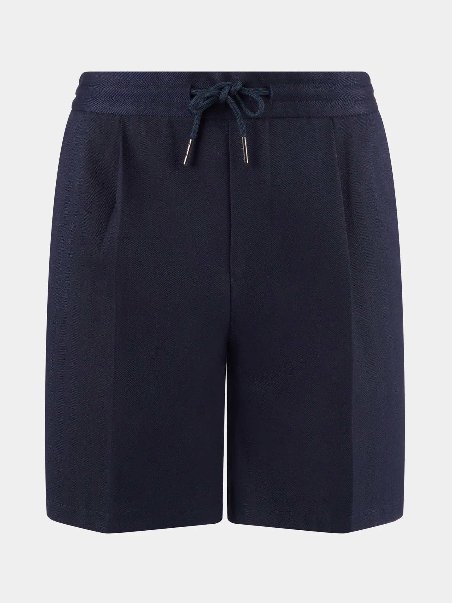 Herringbone Drawstring Shorts in Dark Sapphire Navy - Image 8