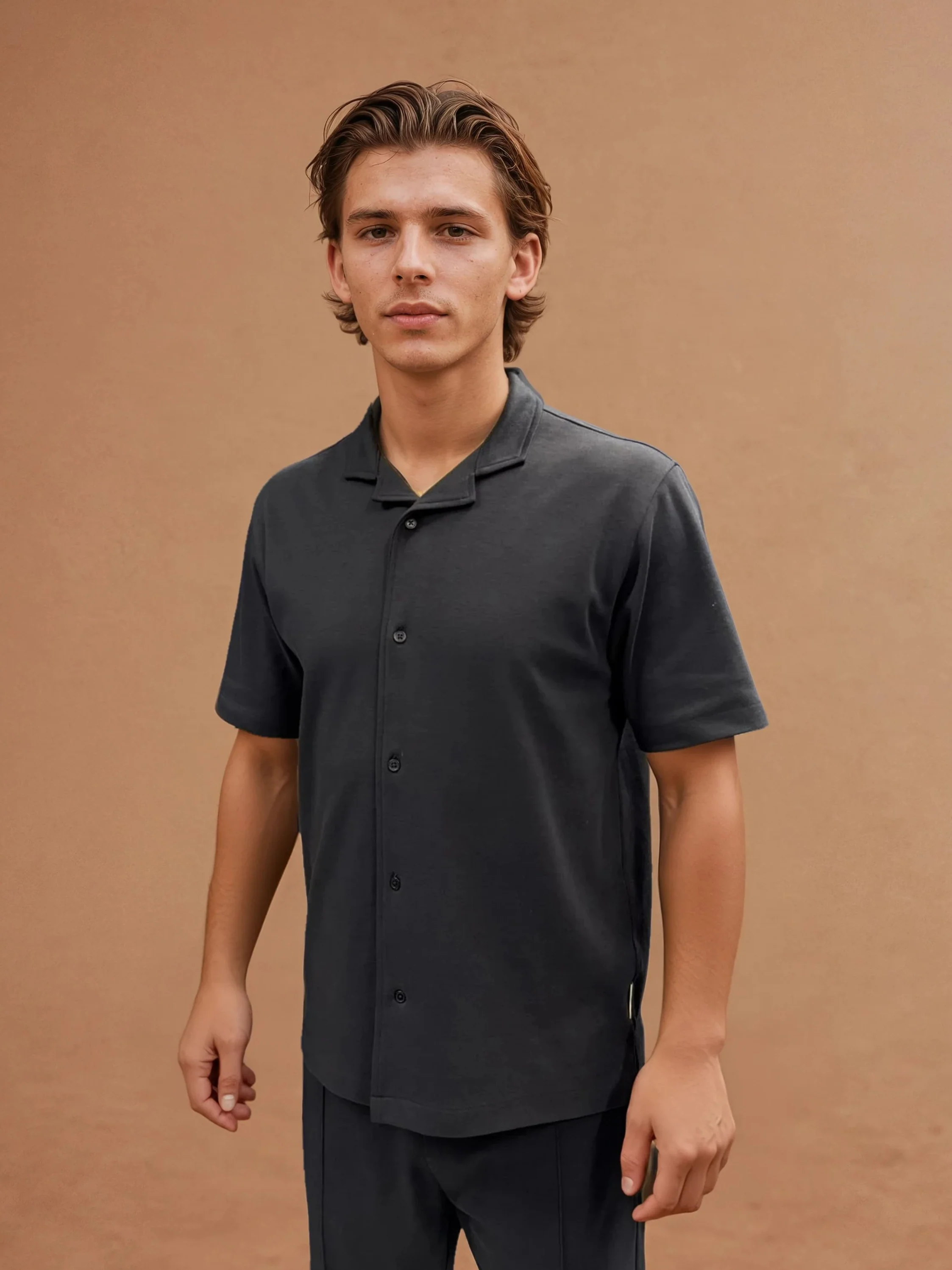 Jersey Revere Shirt in Dark Sapphire Navy - Image 6