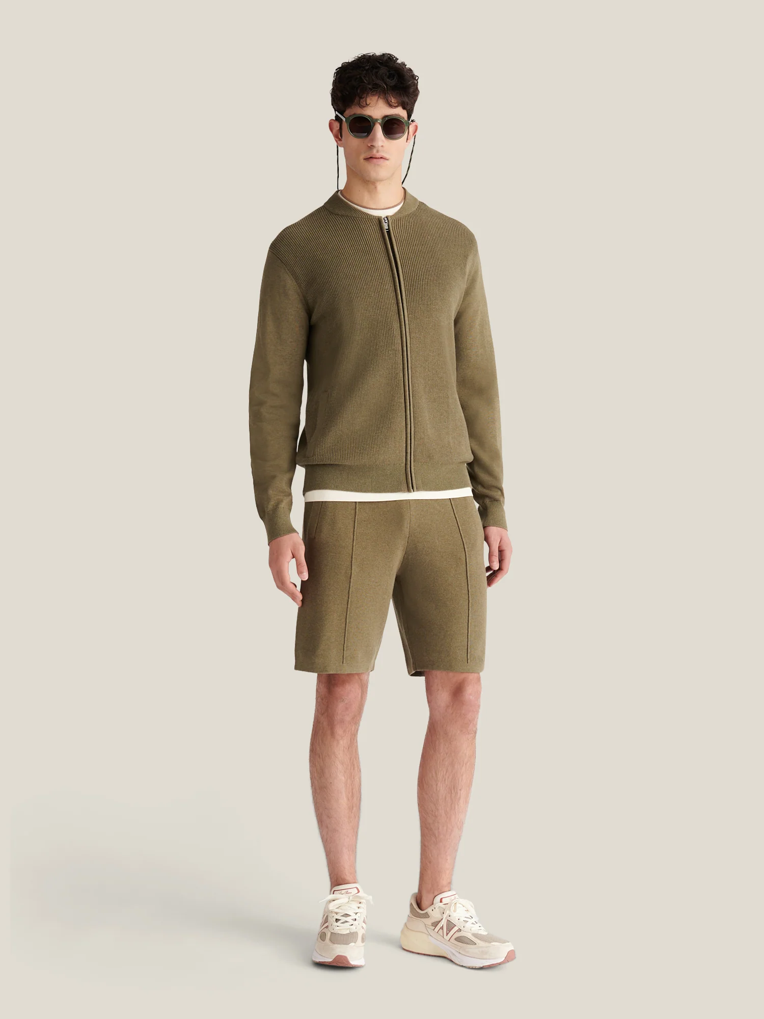 Milano Cardigan Knit Bomber in Tea Leaf - Image 3