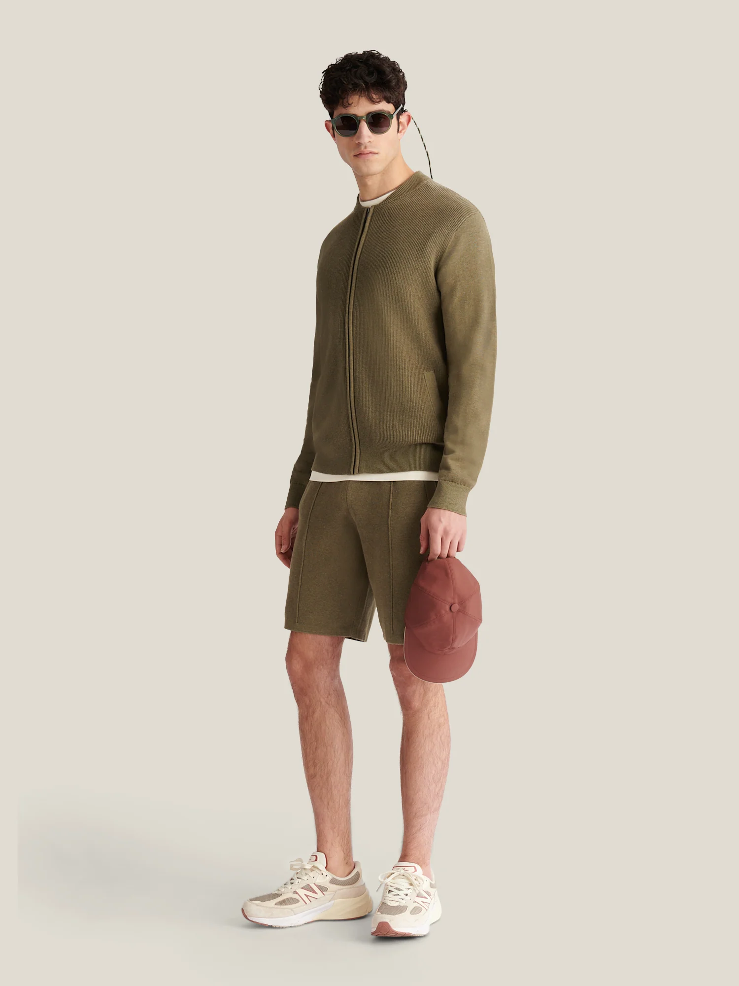 Milano Cardigan Knit Bomber in Tea Leaf - Image 4