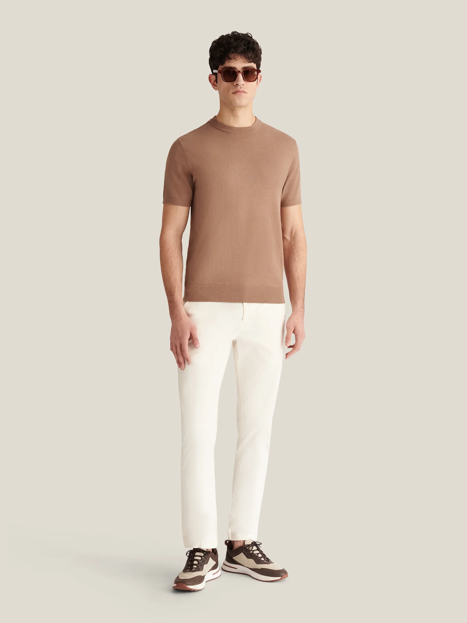 Genovese Knitted T-Shirt in Caribou - Image 2