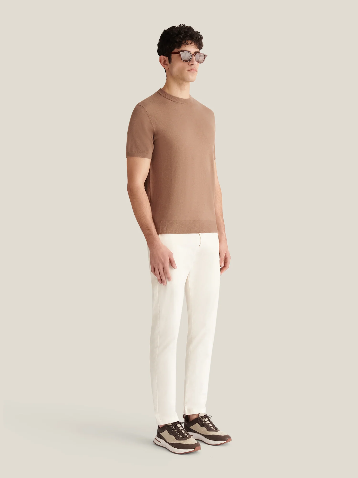Genovese Knitted T-Shirt in Caribou - Image 3