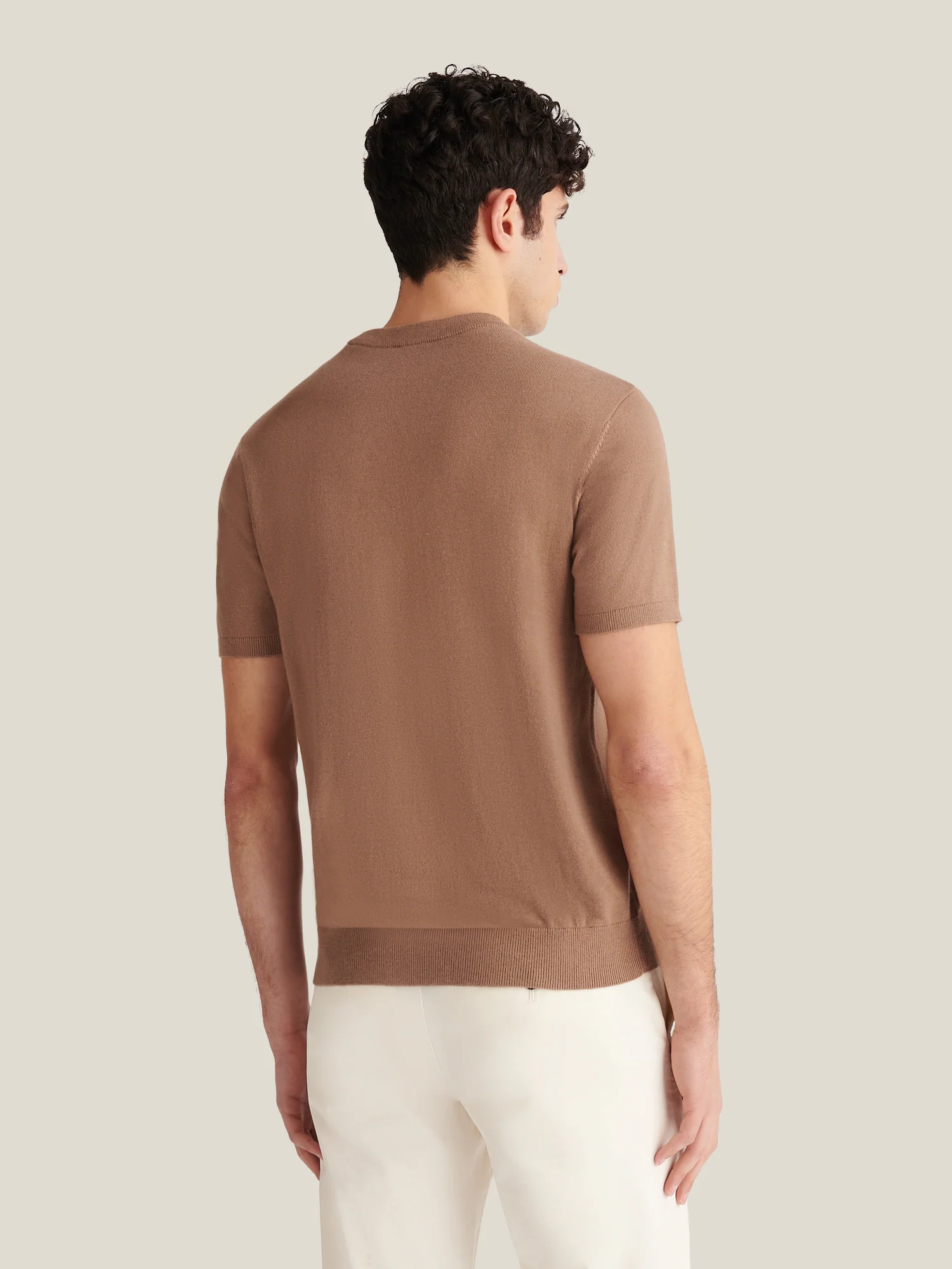 Genovese Knitted T-Shirt in Caribou - Image 4