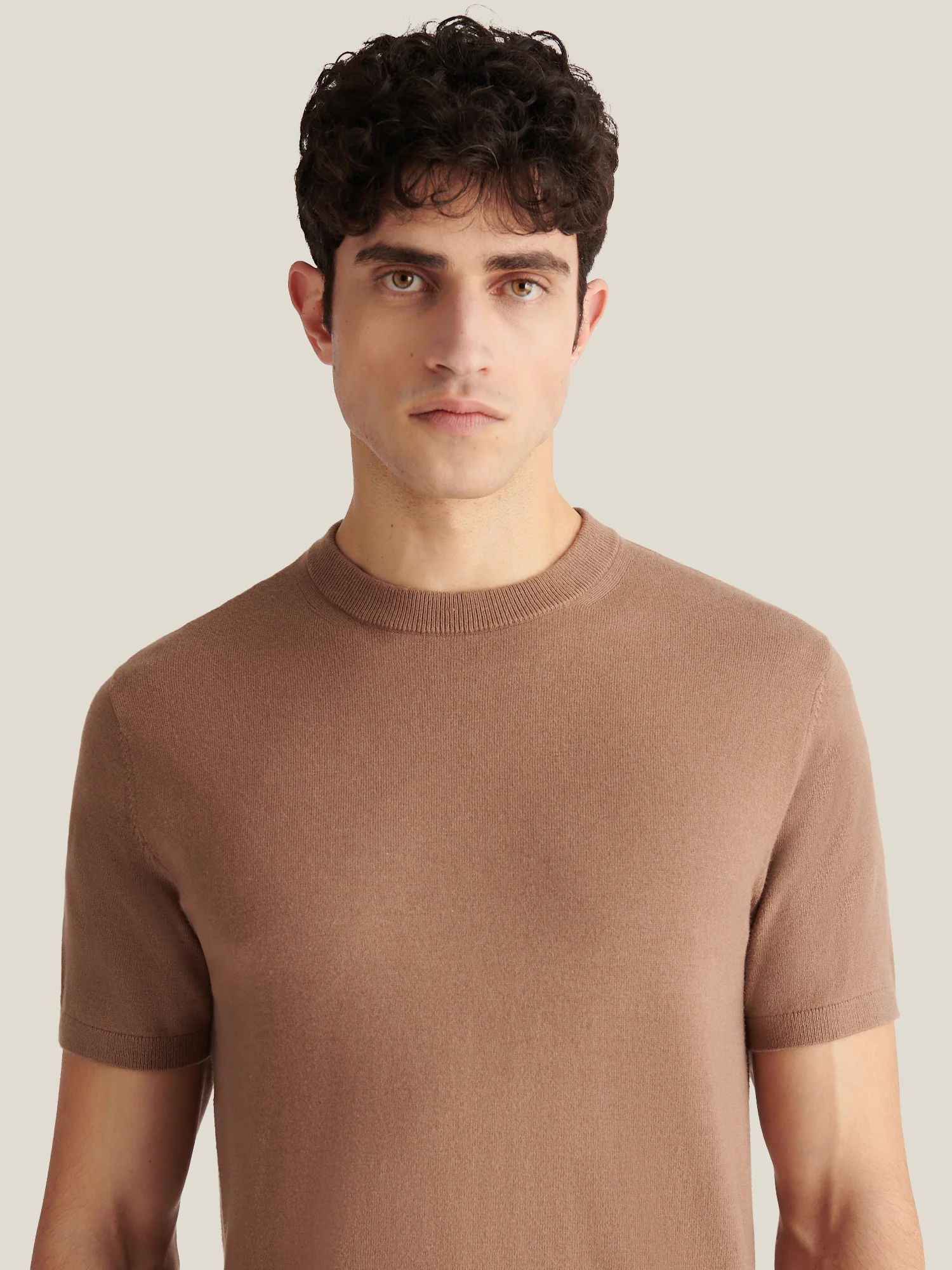 Genovese Knitted T-Shirt in Caribou - Image 5