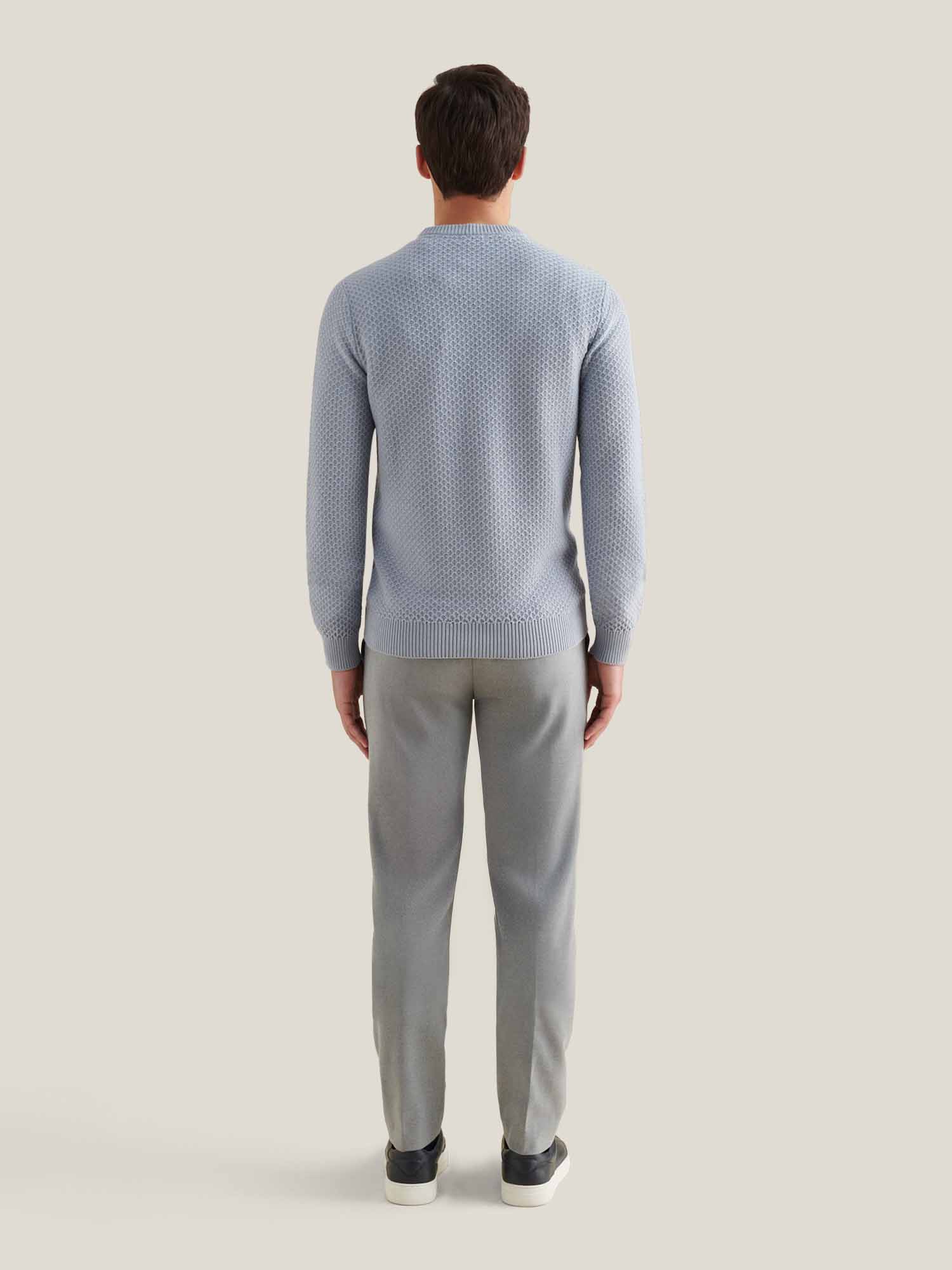 Flannel Tech Drawstring Trousers in Light Grey Marl - Image 3
