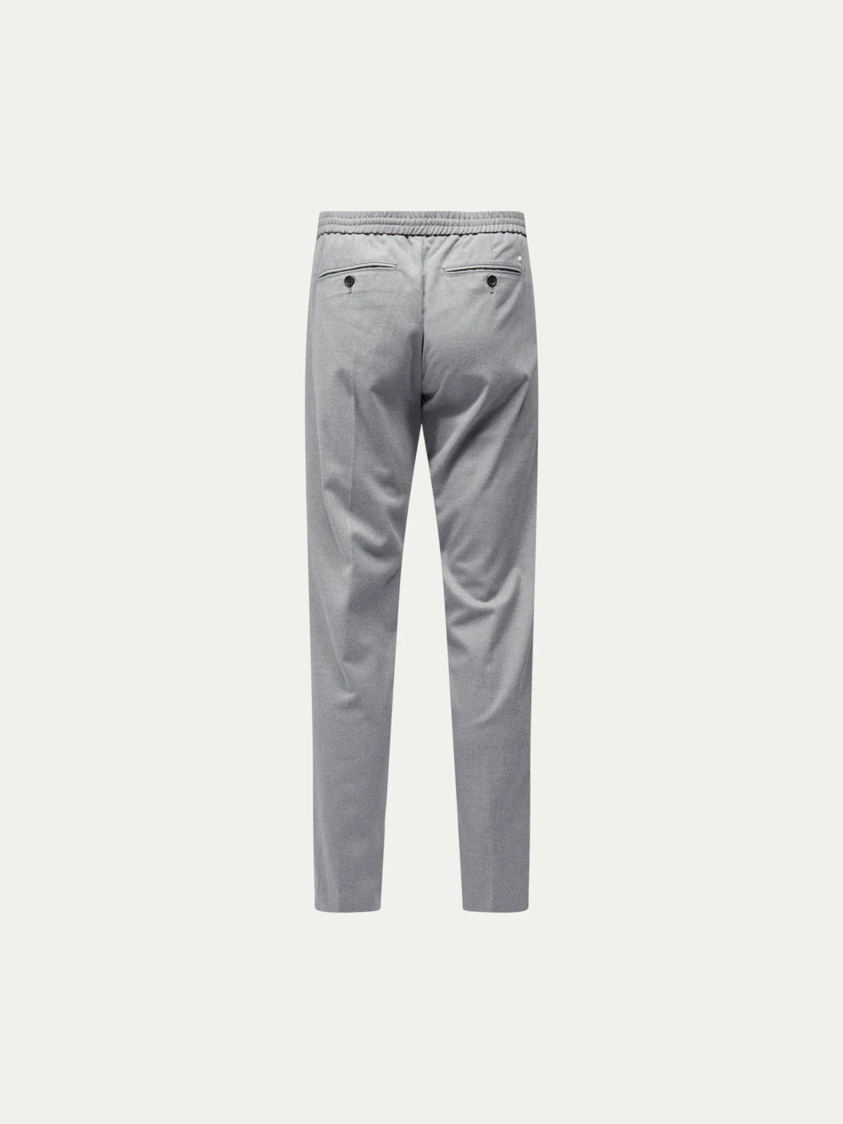 Flannel Tech Drawstring Trousers in Light Grey Marl - Image 6