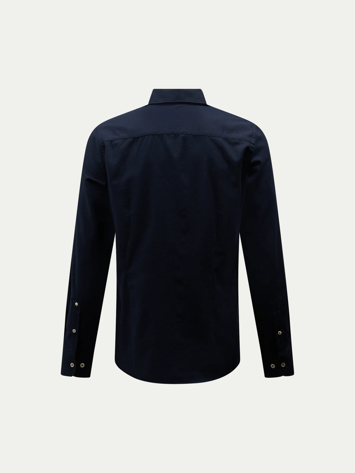 Flannel Herringbone Spread Collar Shirt in Dark Sapphire Navy - Image 6