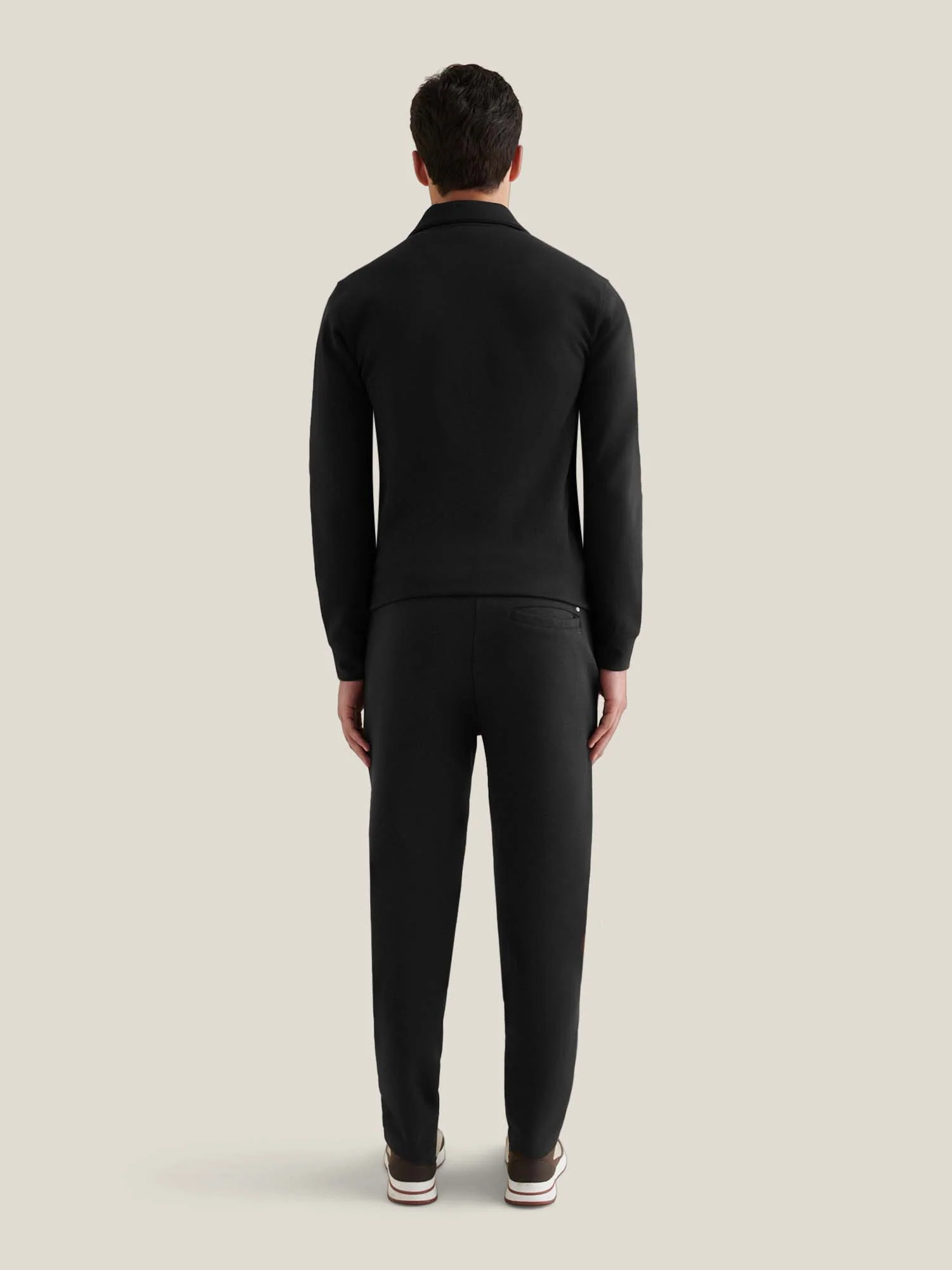 Jersey Interlock Zip Funnel Sweat in Black - Image 5