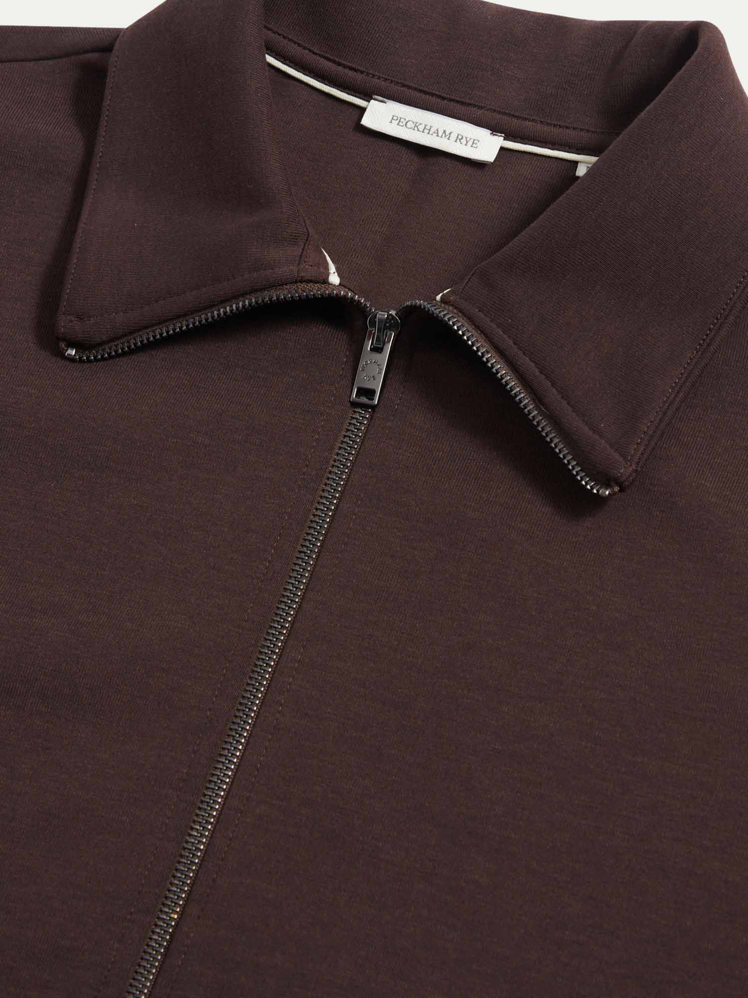 Jersey Interlock Zip Funnel Sweat in Java - Image 8