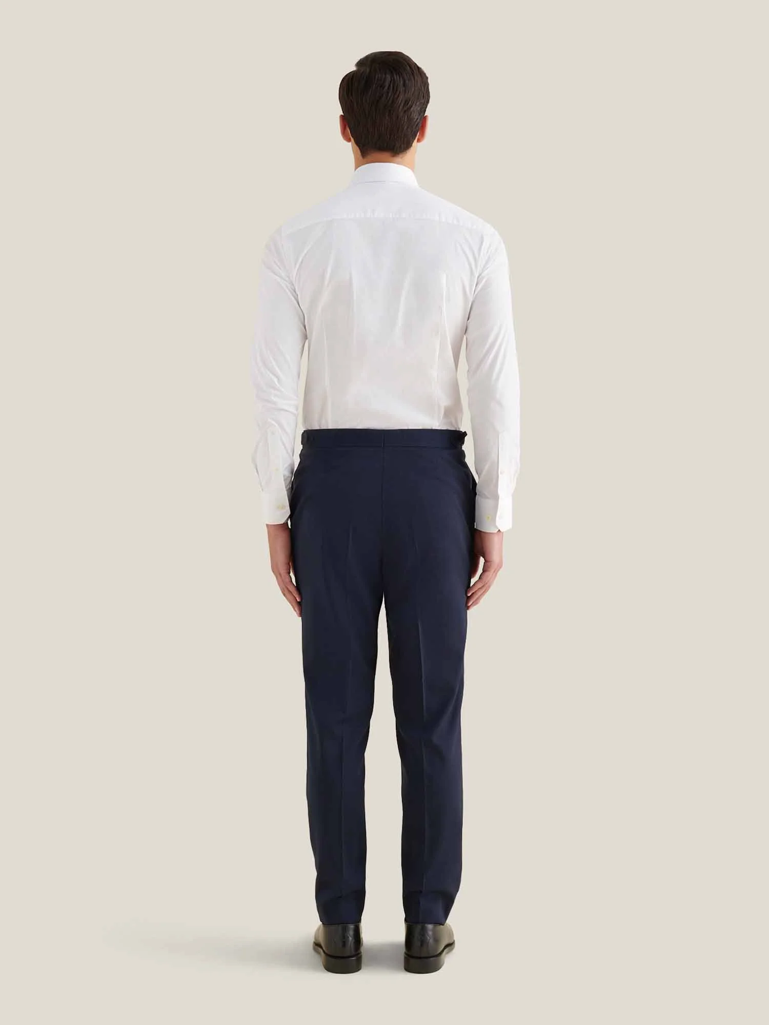 Cotton Poplin Slim Fit High Collar Shirt in Bright White - Image 5