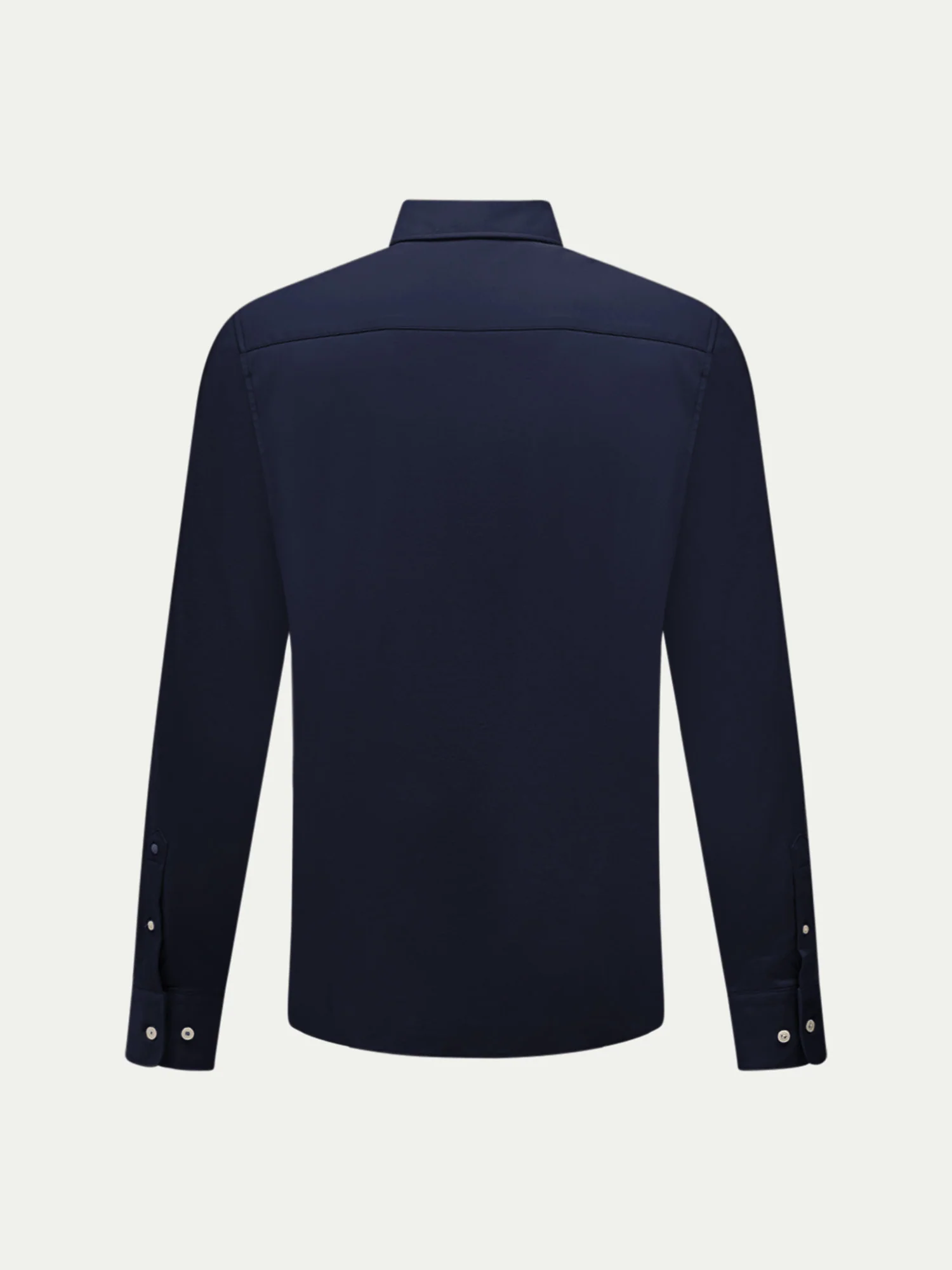 Jersey Hidden-Button Shirt in Dark Sapphire Navy - Image 6