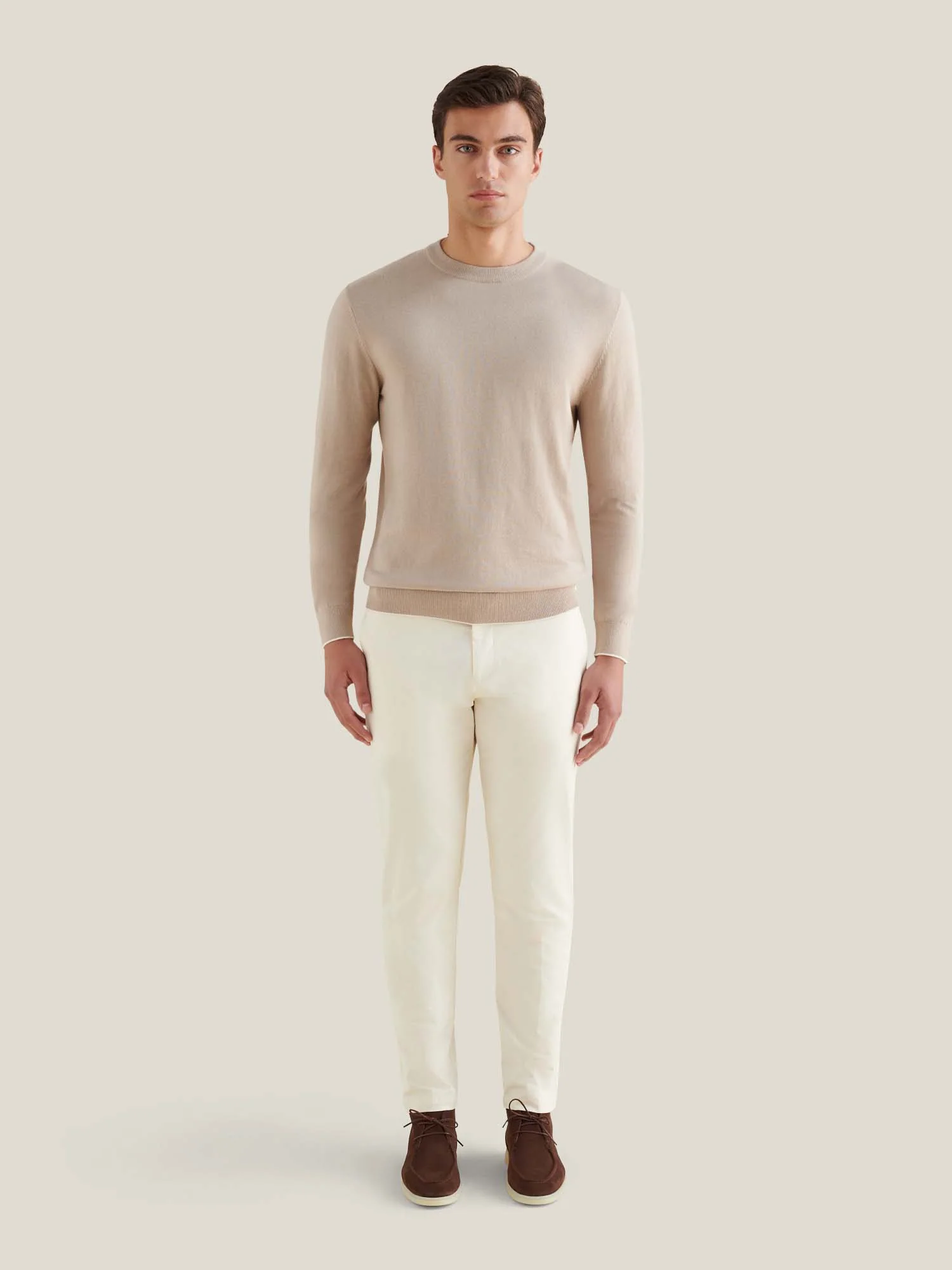 Jersey Knit Crew in Simply Taupe - Image 3