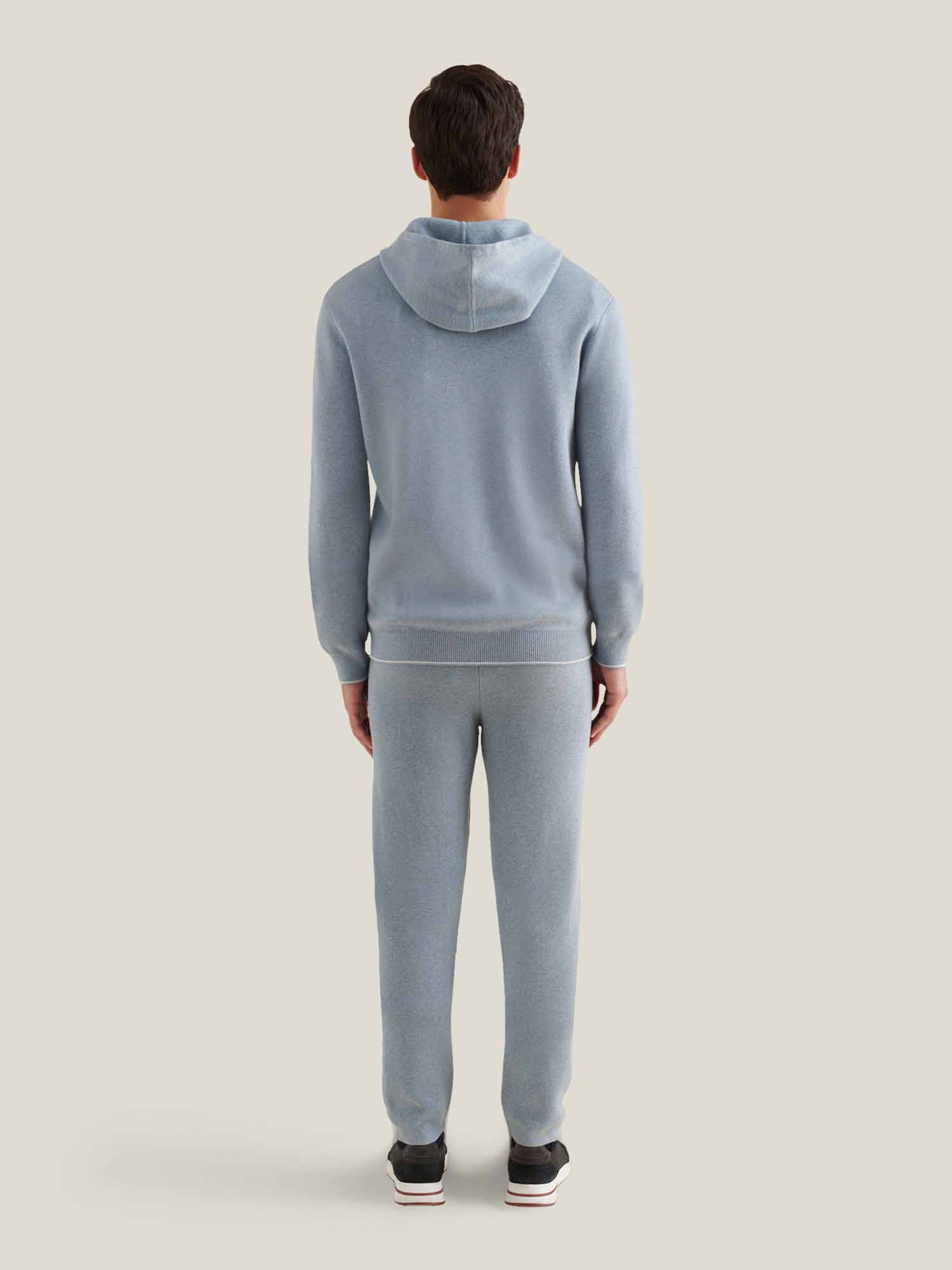 Milano Knit Zip Hoodie in Blue Blizzard - Image 4