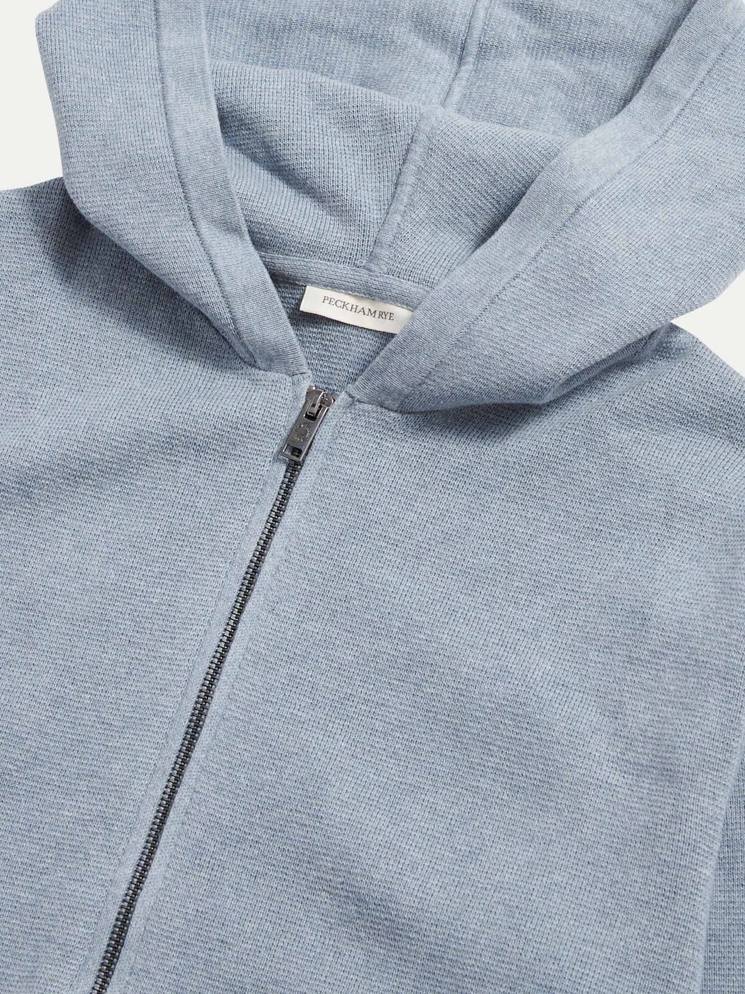 Milano Knit Zip Hoodie in Blue Blizzard - Image 7