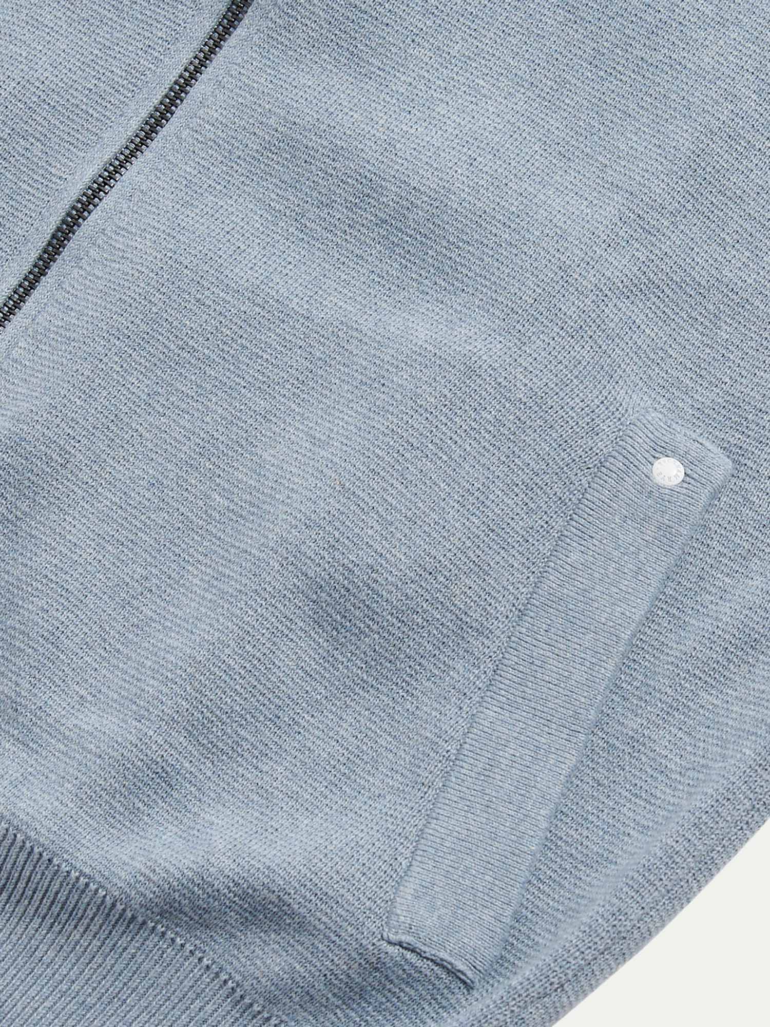 Milano Knit Zip Hoodie in Blue Blizzard - Image 8