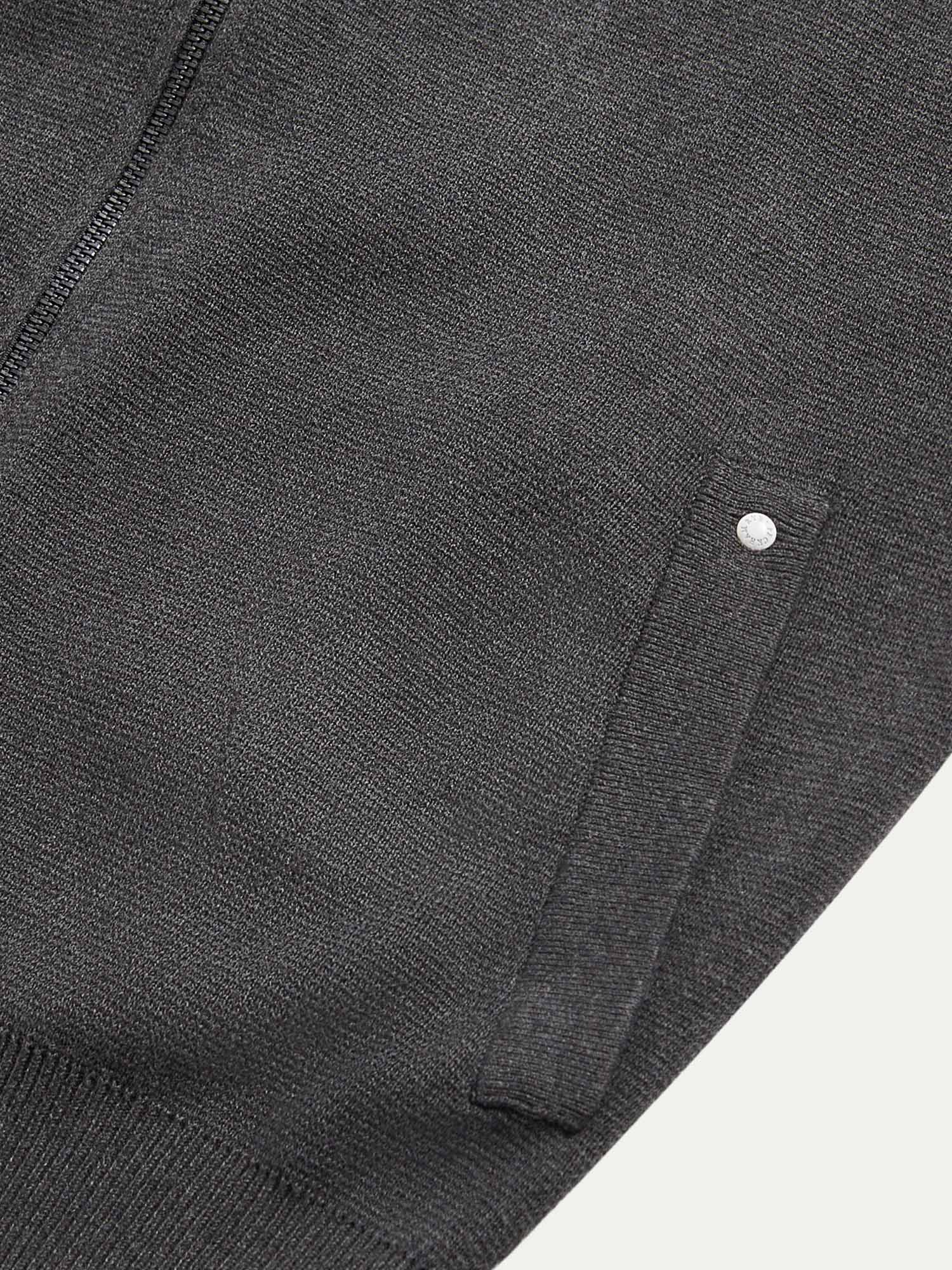 Milano Knit Zip Hoodie in Charcoal Grey - Image 9