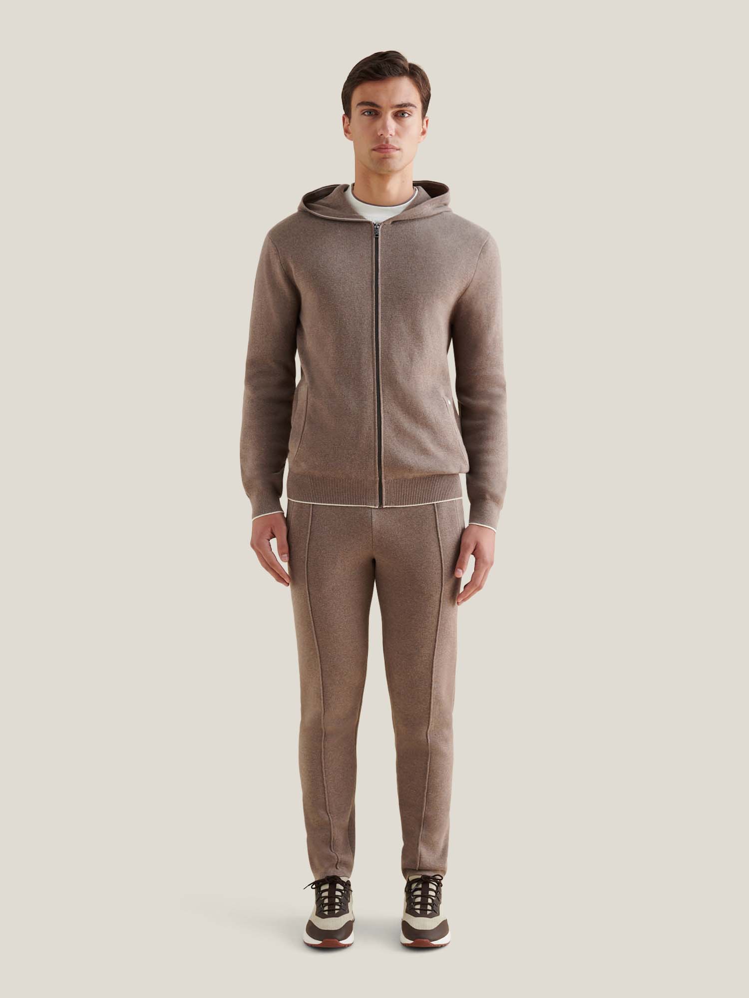 Milano Knit Zip Hoodie in Iron - Image 3