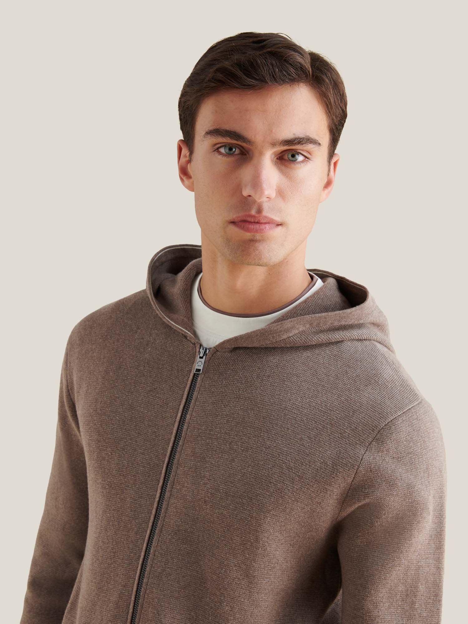 Milano Knit Zip Hoodie in Iron - Image 5