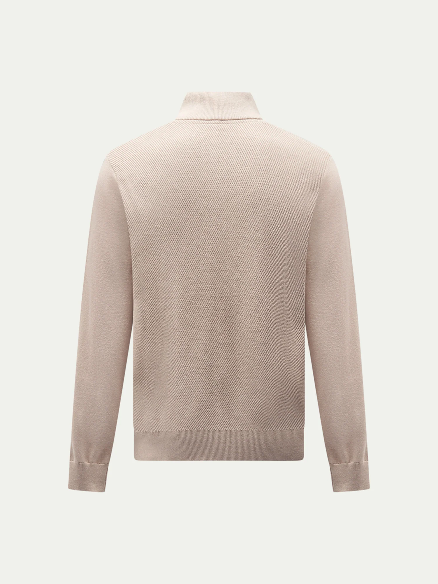 Cotton Blend Rib Knit ¼ Zip in Simply Taupe - Image 7