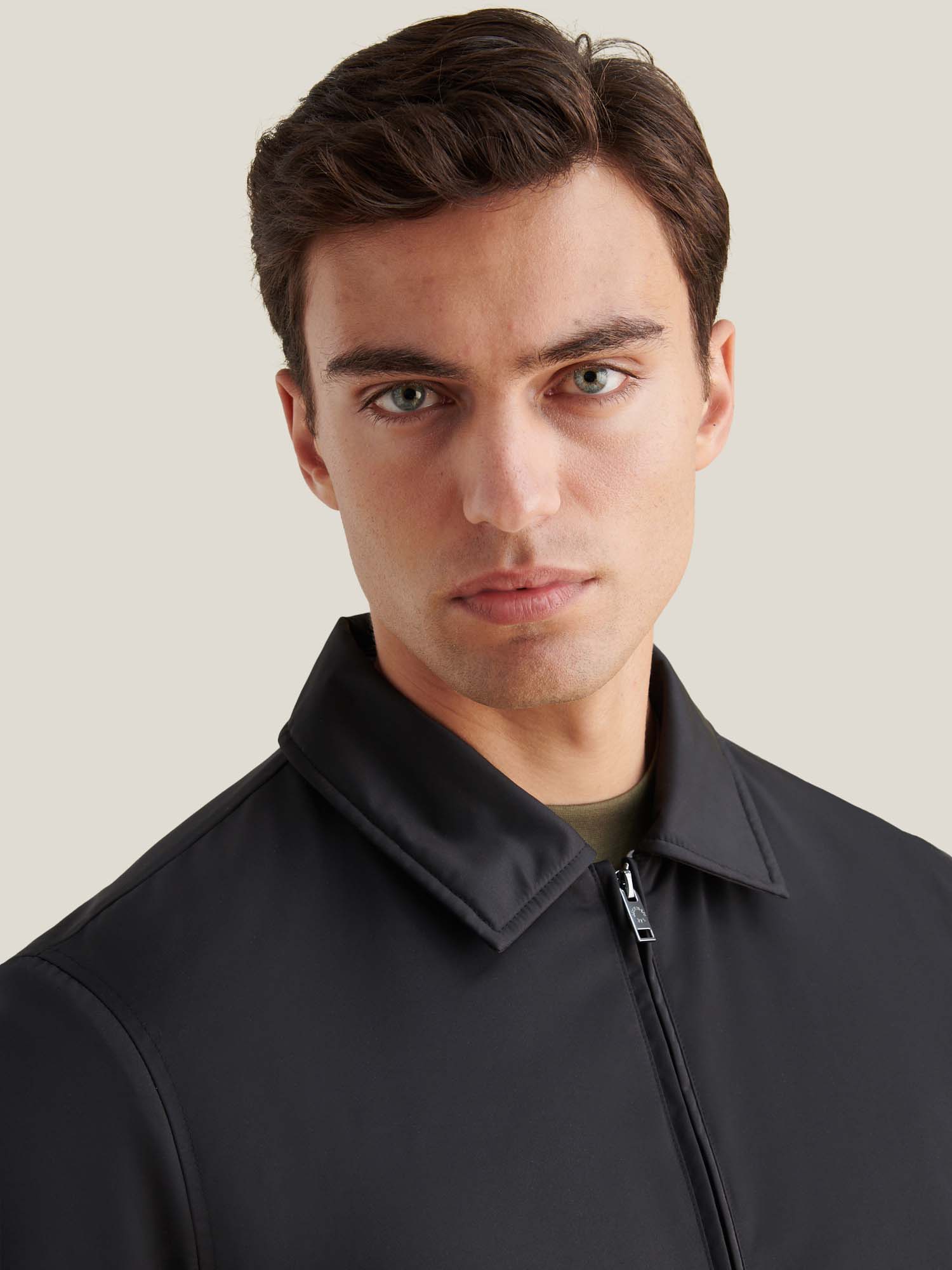 Light Padded Collar Bomber Jacket in Black - Image 7