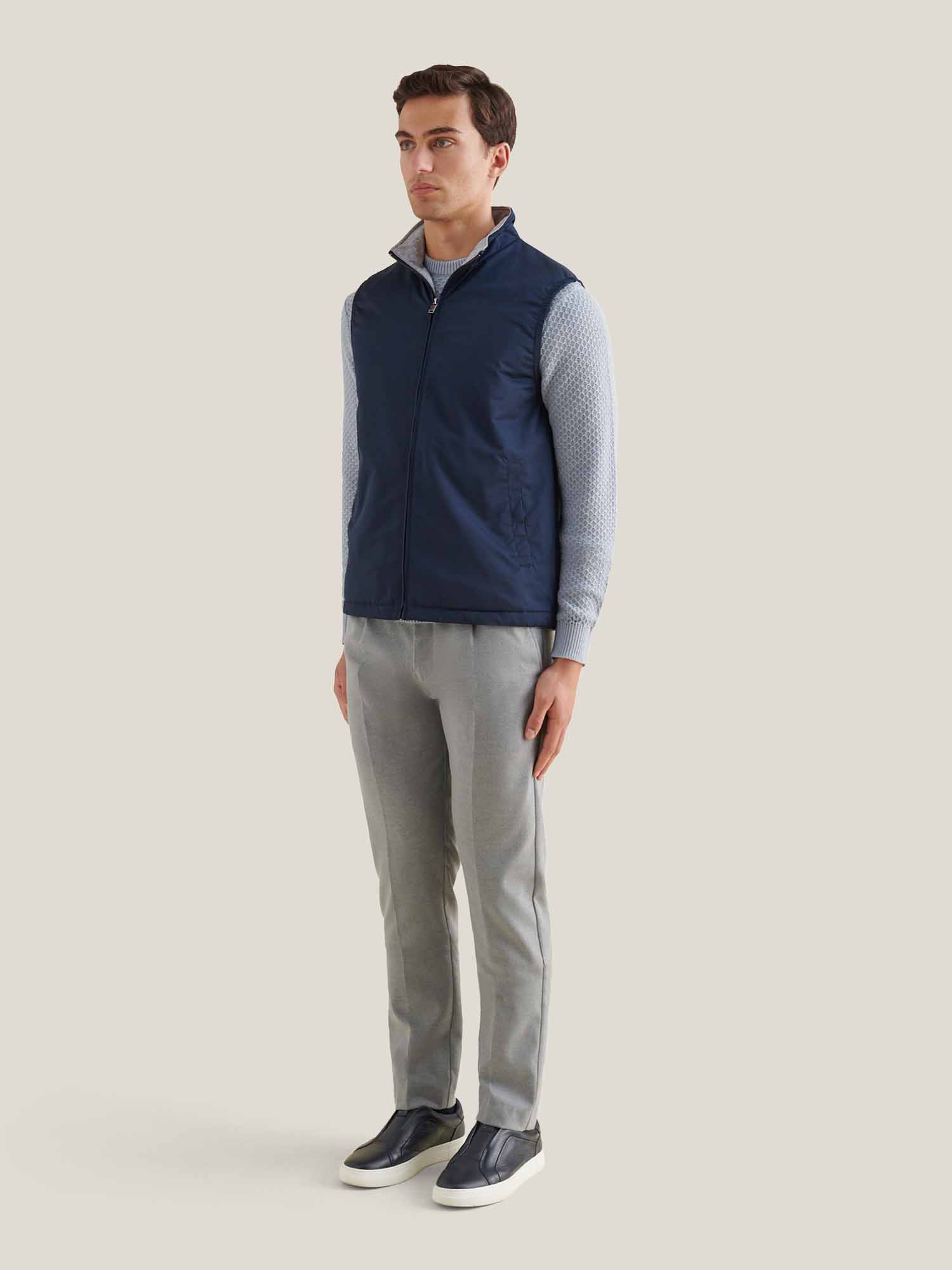 Carlton Light Padded Zip Vest in Dark Sapphire Navy - Image 3