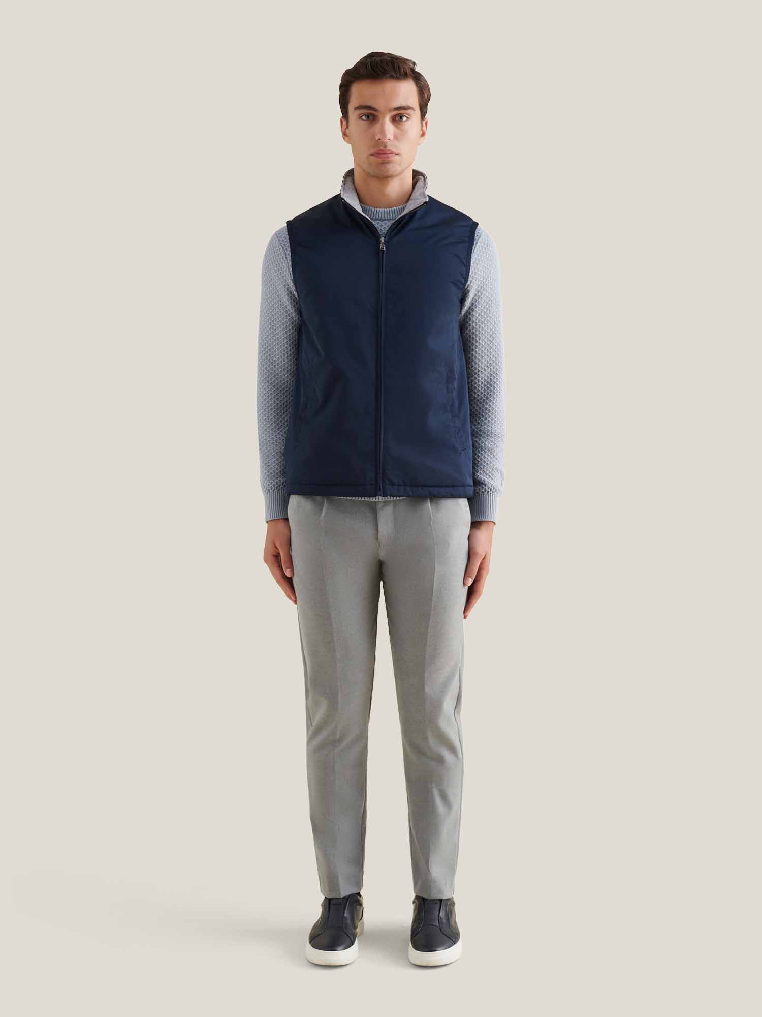 Carlton Light Padded Zip Vest in Dark Sapphire Navy - Image 4