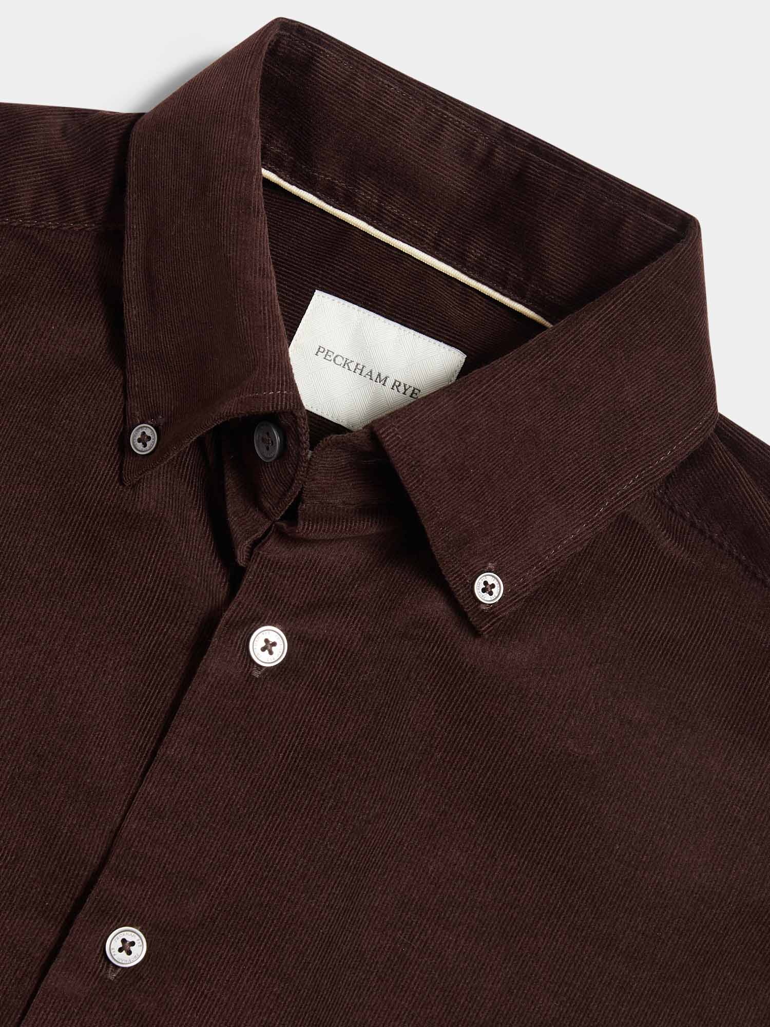 Micro Cord Button-Down Shirt in Java - Image 8