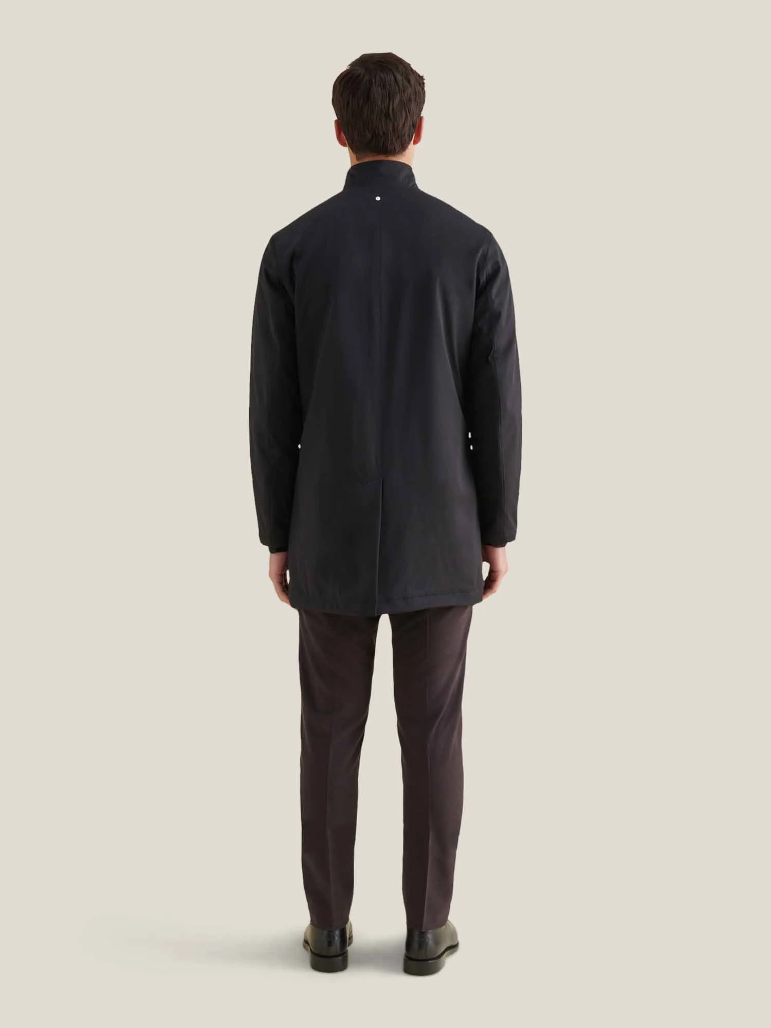 Padded Rain Mac in Black - Image 3