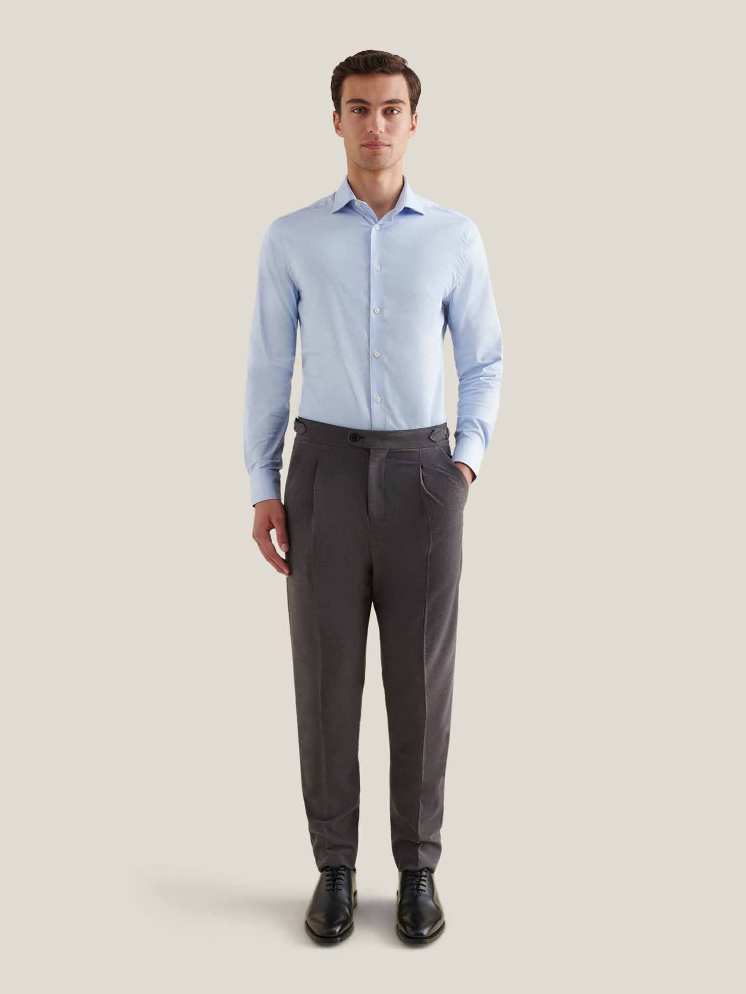 Puppytooth Cutaway Collar Shirt in Blue Blizzard - Image 3