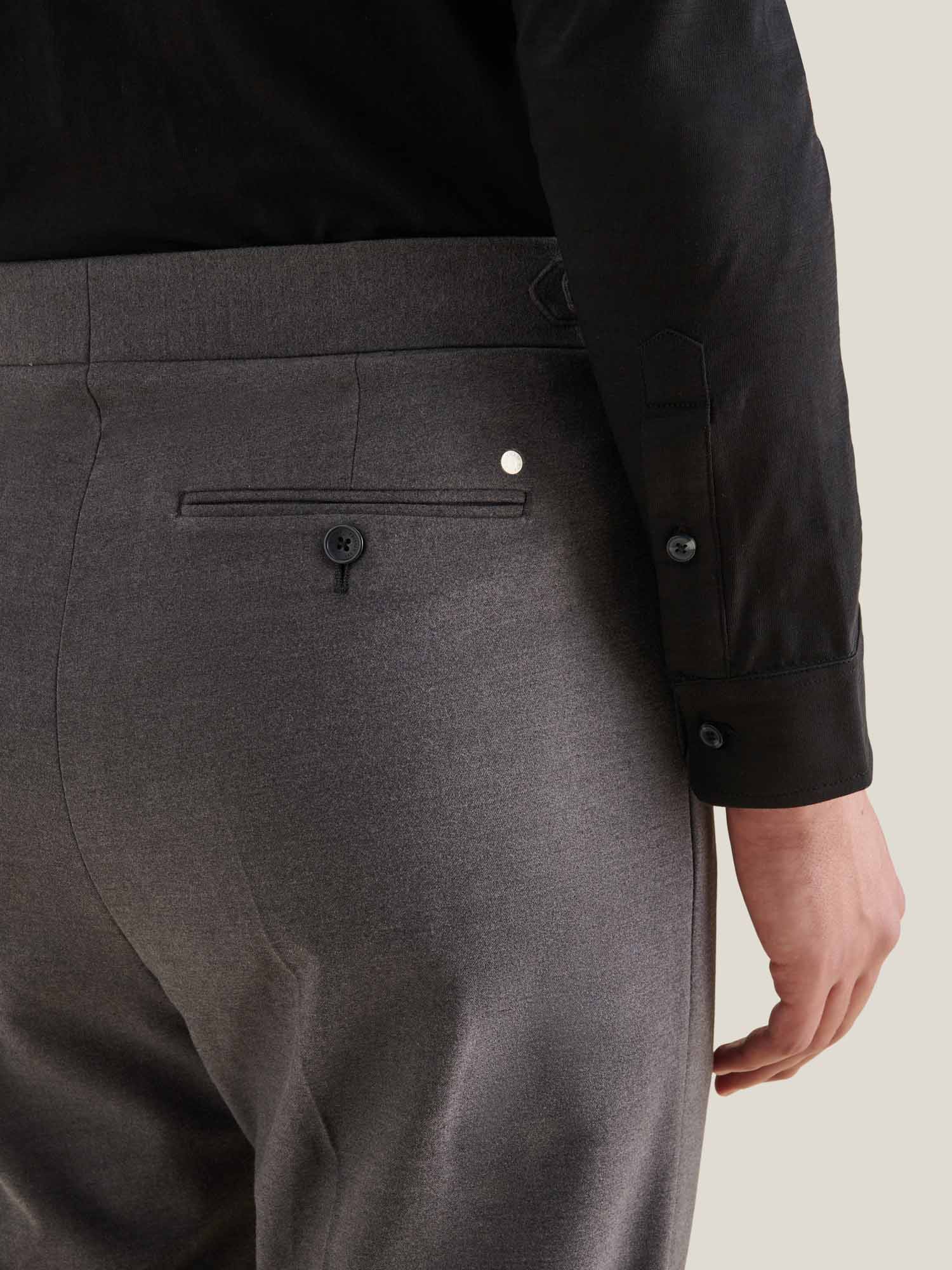 Twill Blend Smart High Waisted Trouser in Charcoal Grey - Image 6