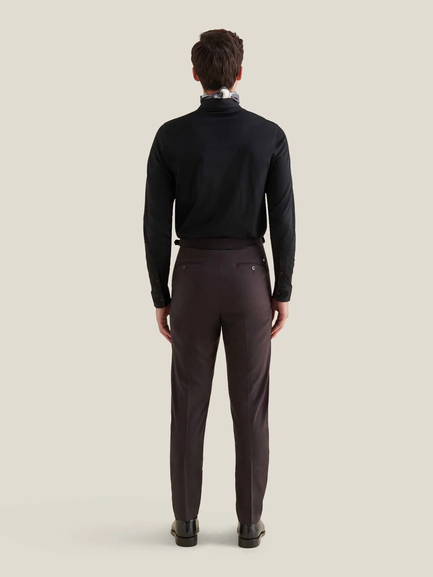 Twill Blend Smart High Waisted Trouser in Java - Image 3