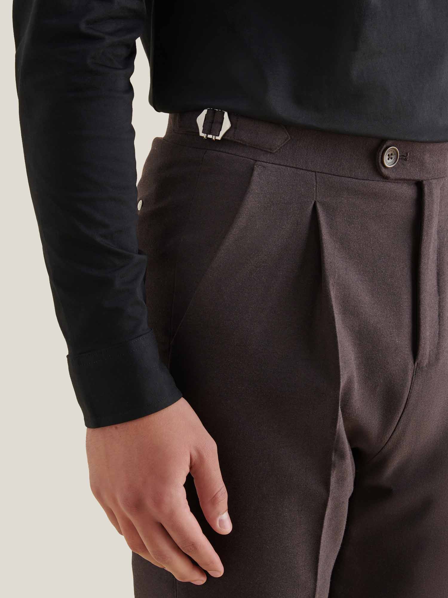 Twill Blend Smart High Waisted Trouser in Java - Image 6