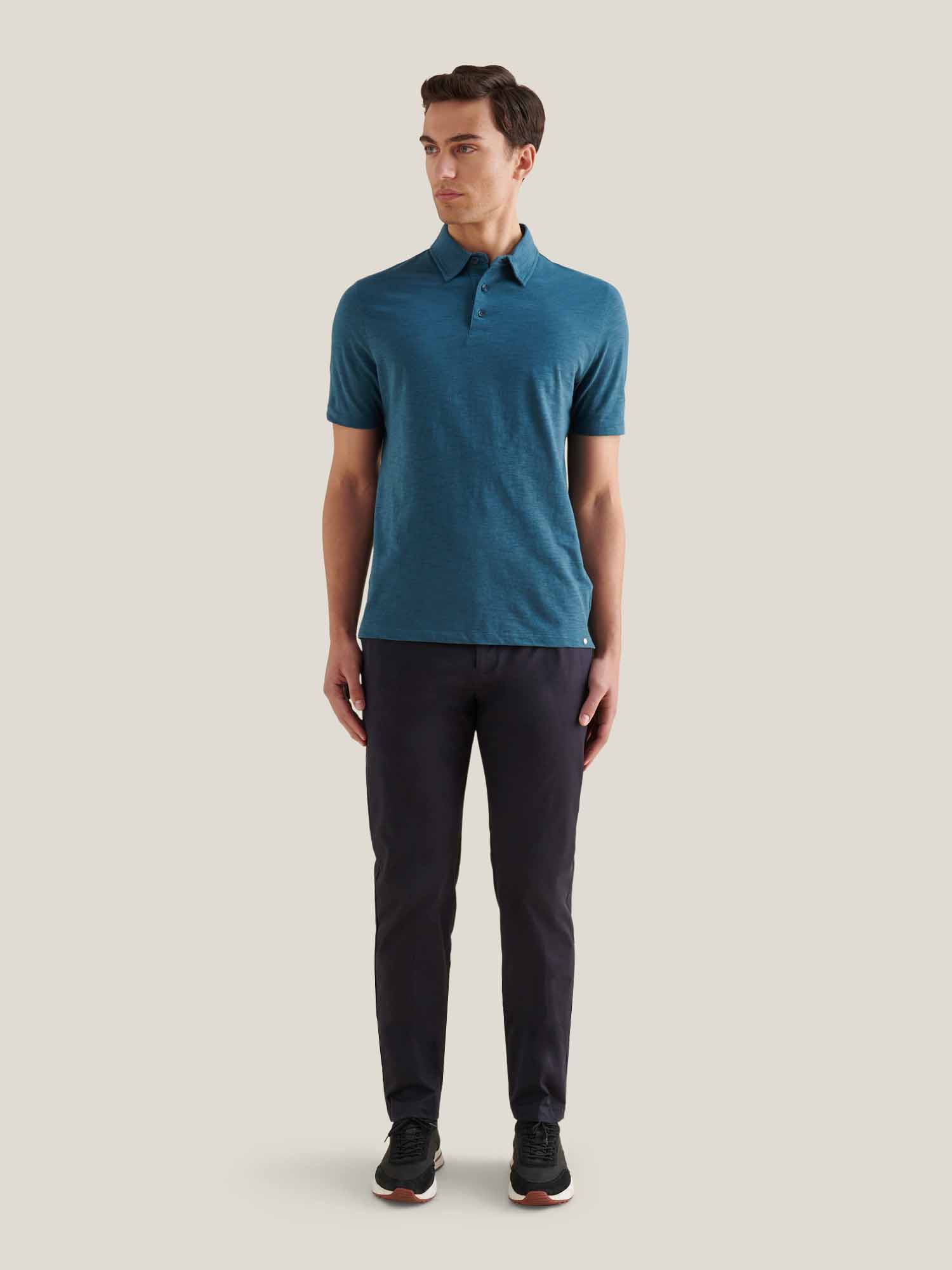 Dean Stretch Cotton Trouser in Dark Sapphire Navy - Image 3