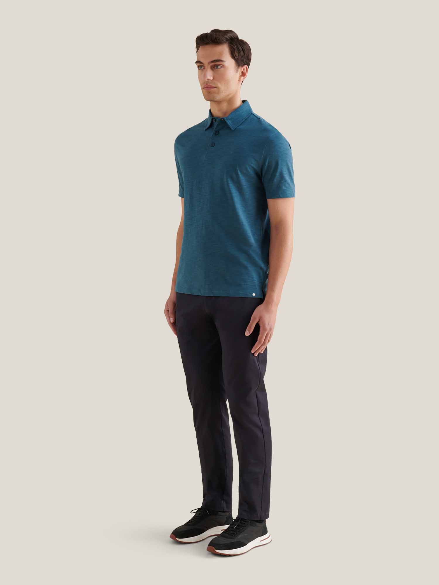Dean Stretch Cotton Trouser in Dark Sapphire Navy - Image 4