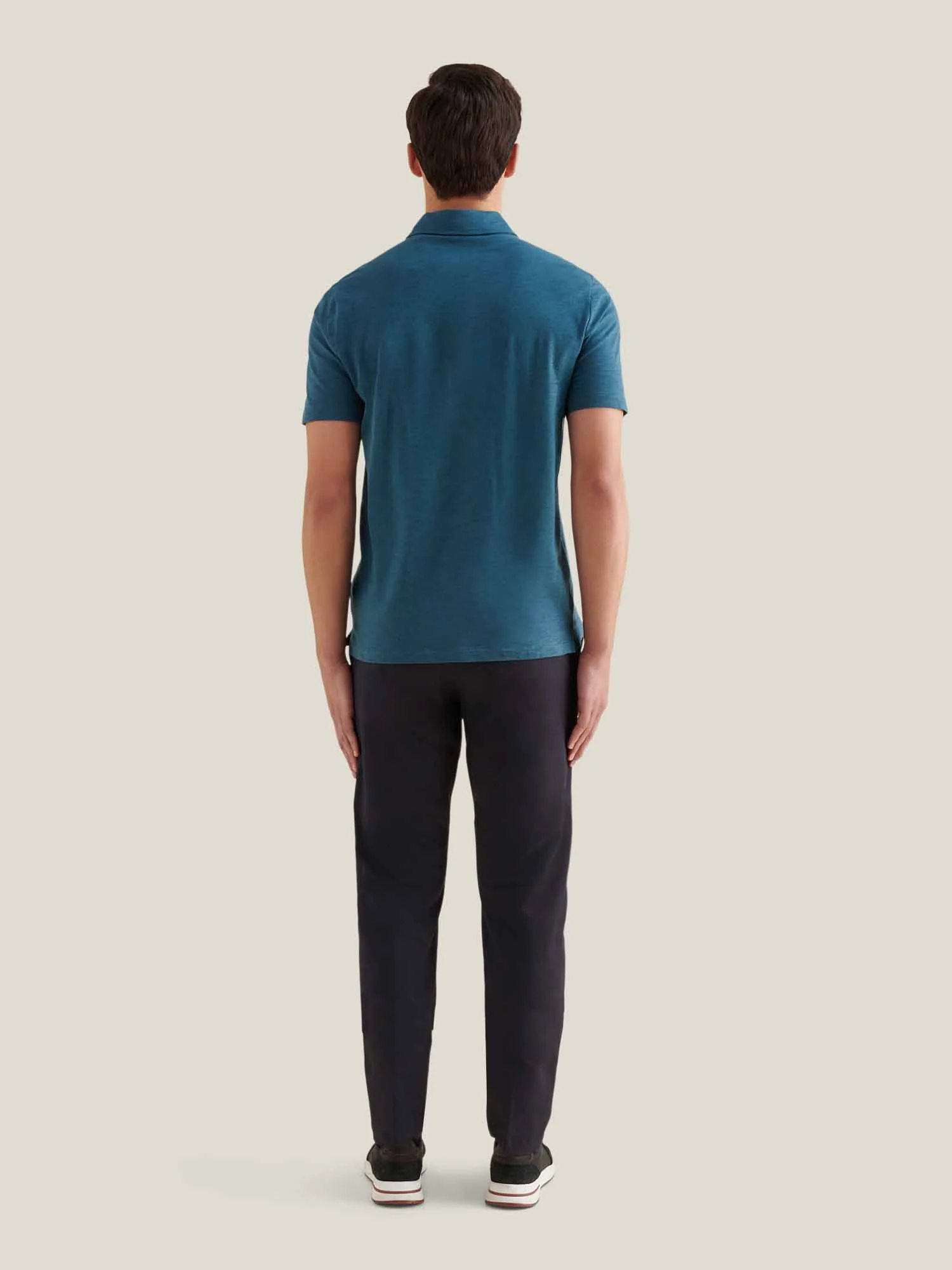 Dean Stretch Cotton Trouser in Dark Sapphire Navy - Image 5