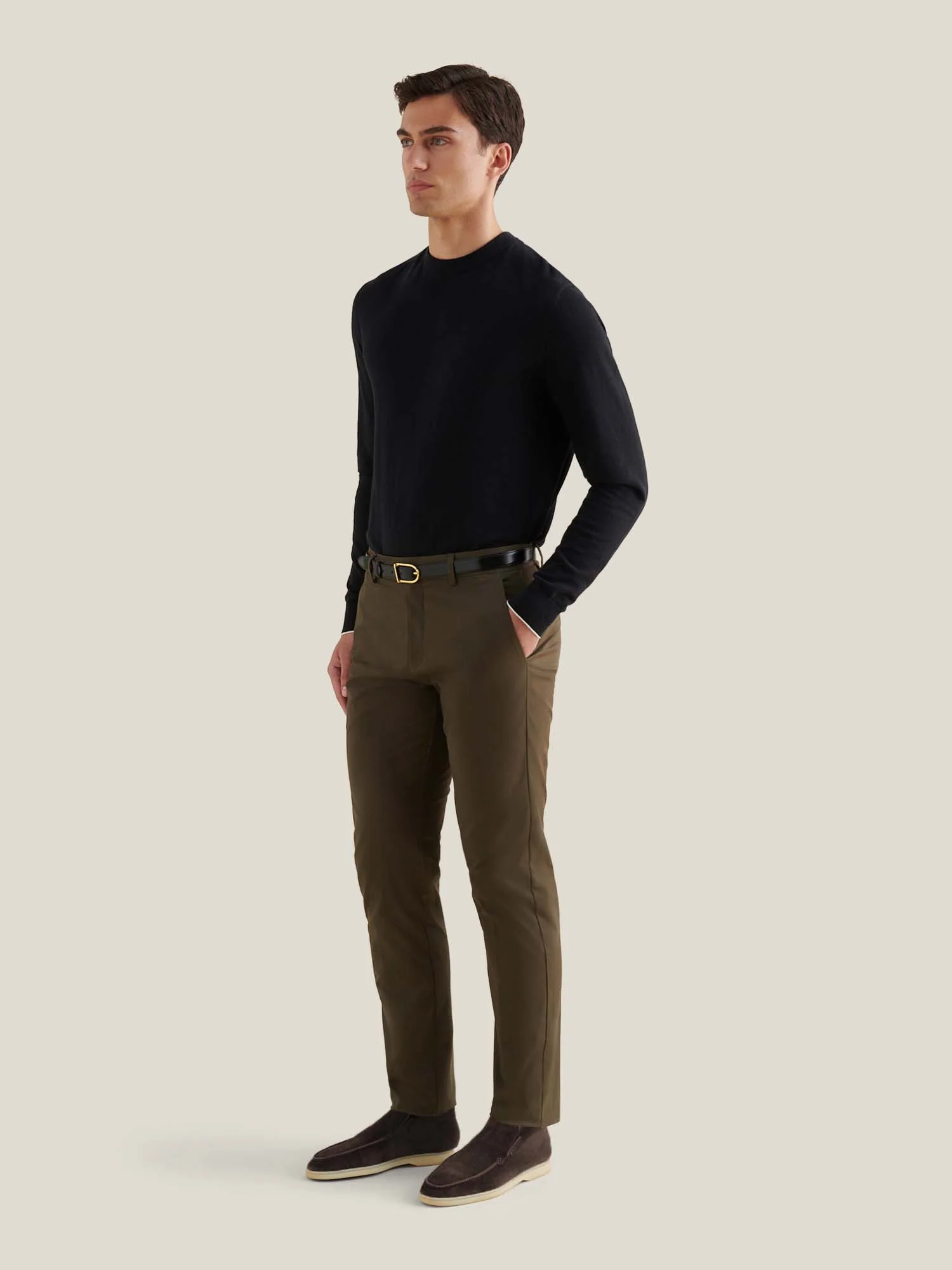 Dean Stretch Cotton Trouser in Sea Turtle - Image 3