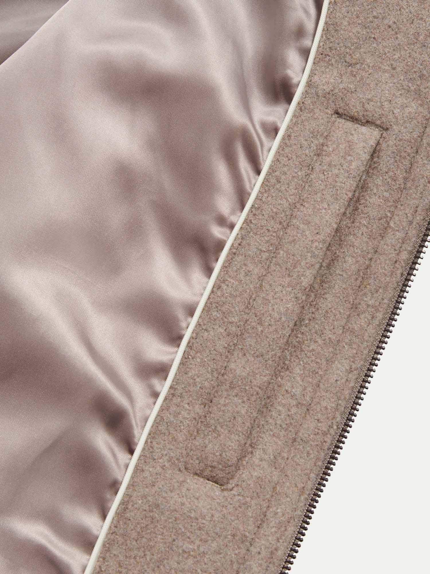 Wool Blend Bomber Jacket in Simply Taupe - Image 11