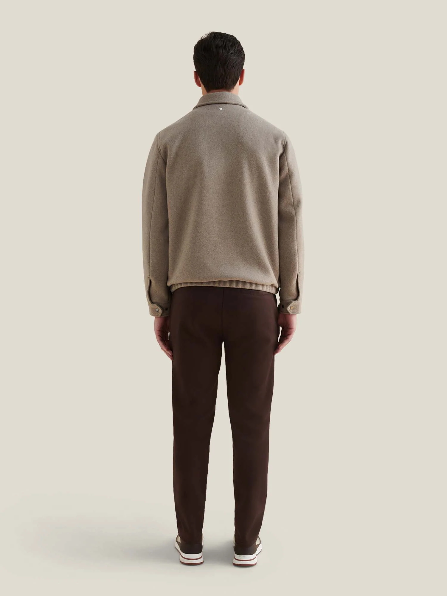 Wool Blend Bomber Jacket in Simply Taupe - Image 4