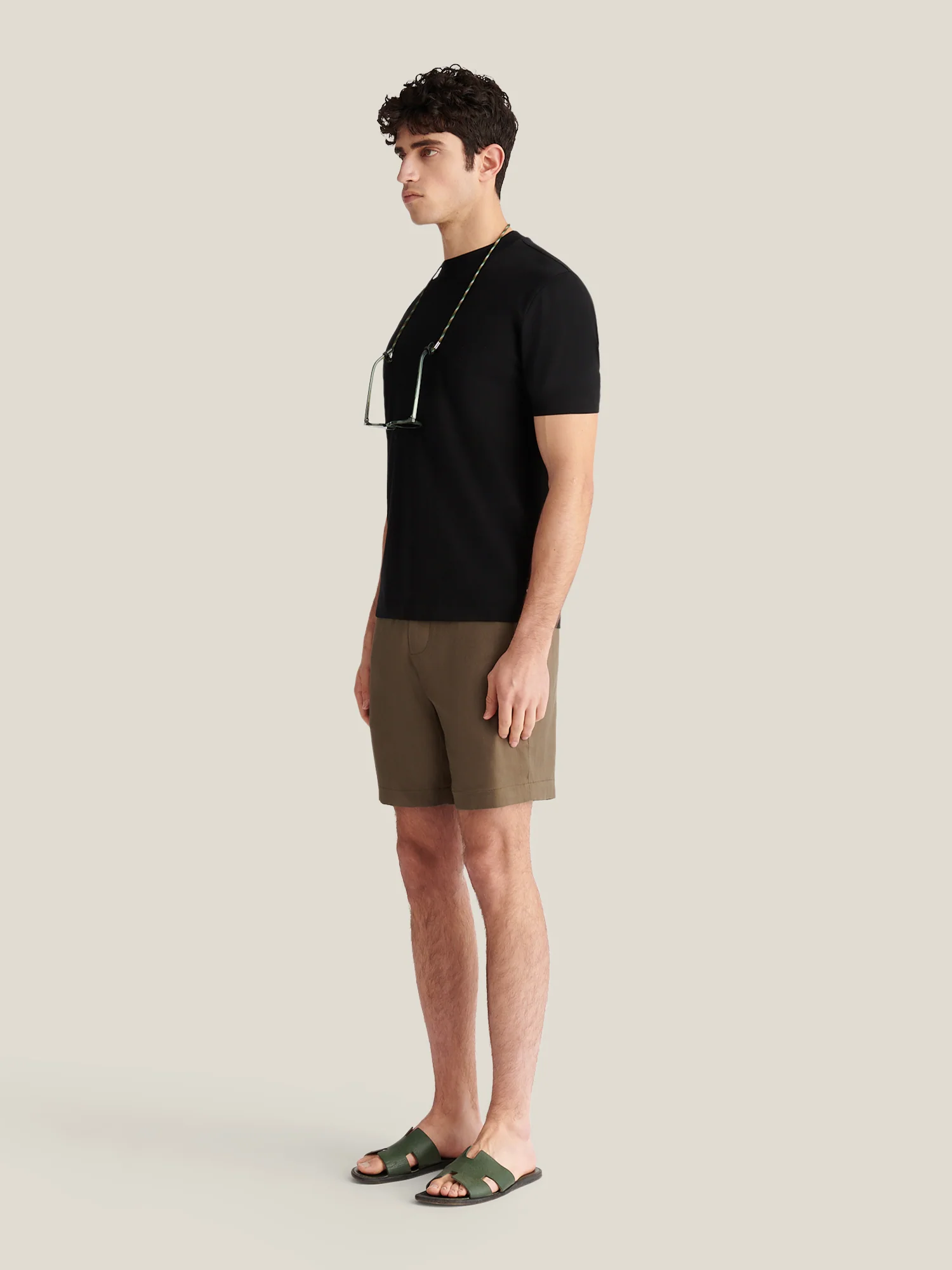 Devonshire Mercerised Cotton T-Shirt in Black - Image 3