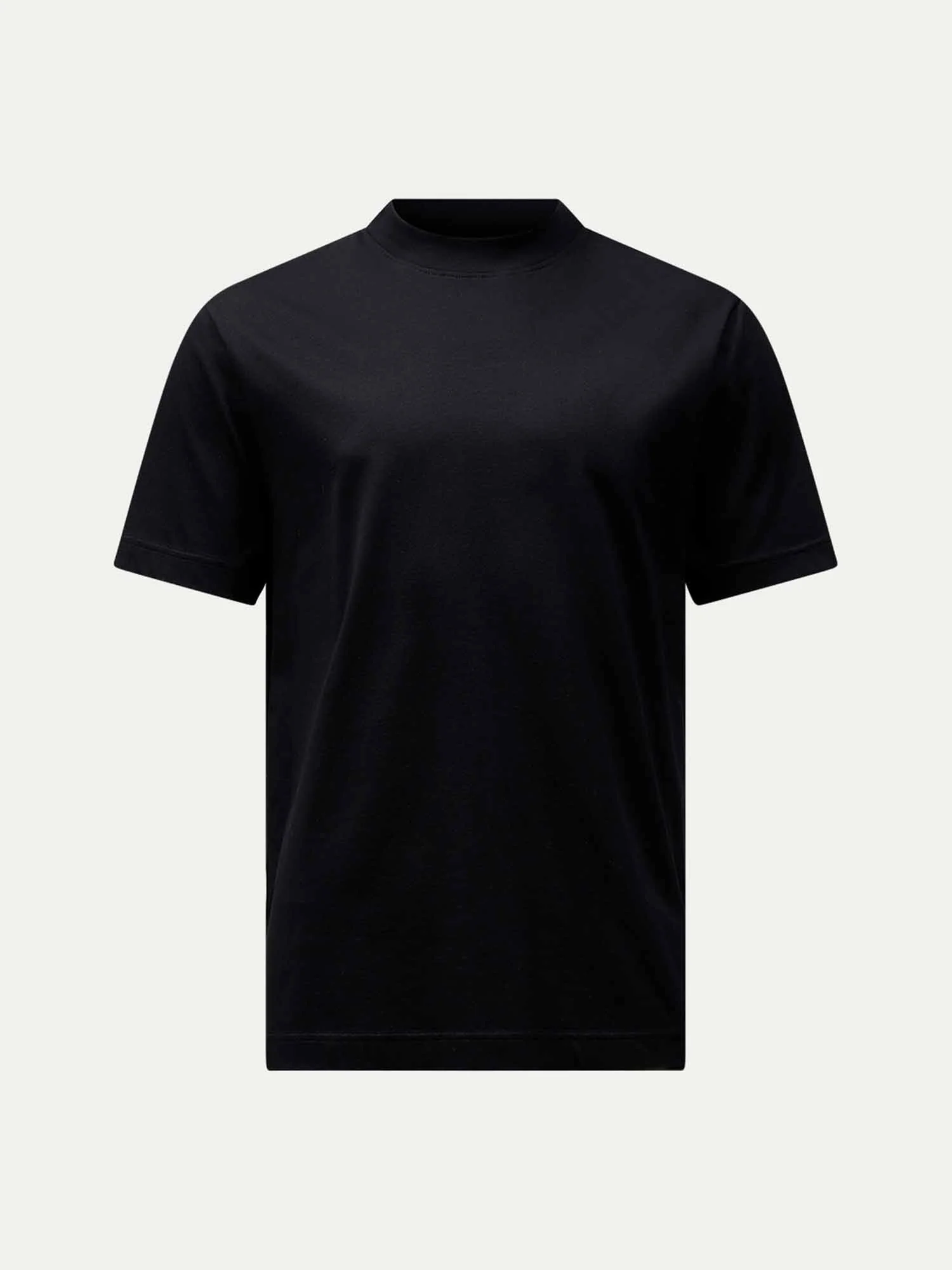 Devonshire Mercerised Cotton T-Shirt in Black - Image 6