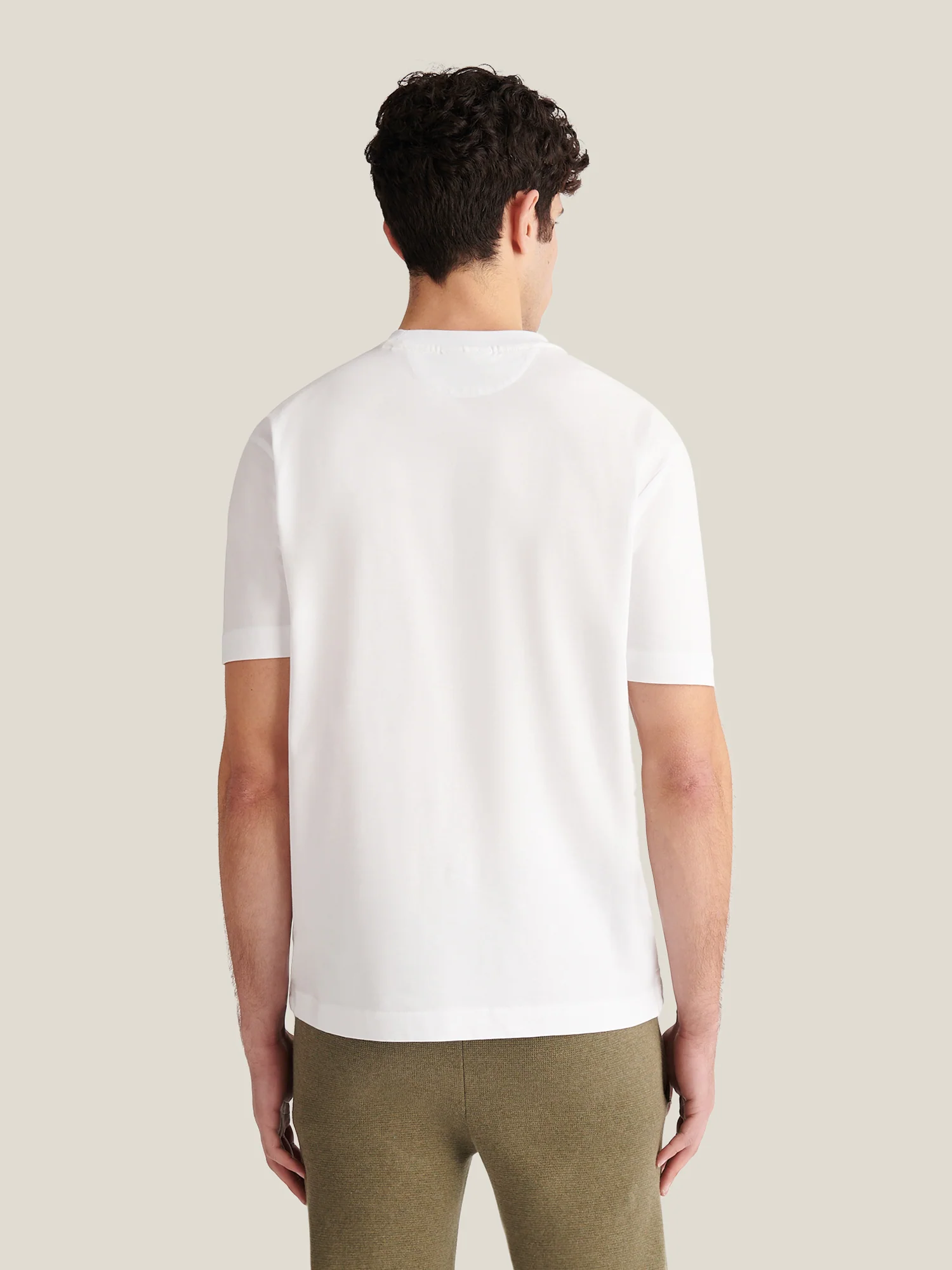 Devonshire Mercerised Cotton T-Shirt in Bright White - Image 4