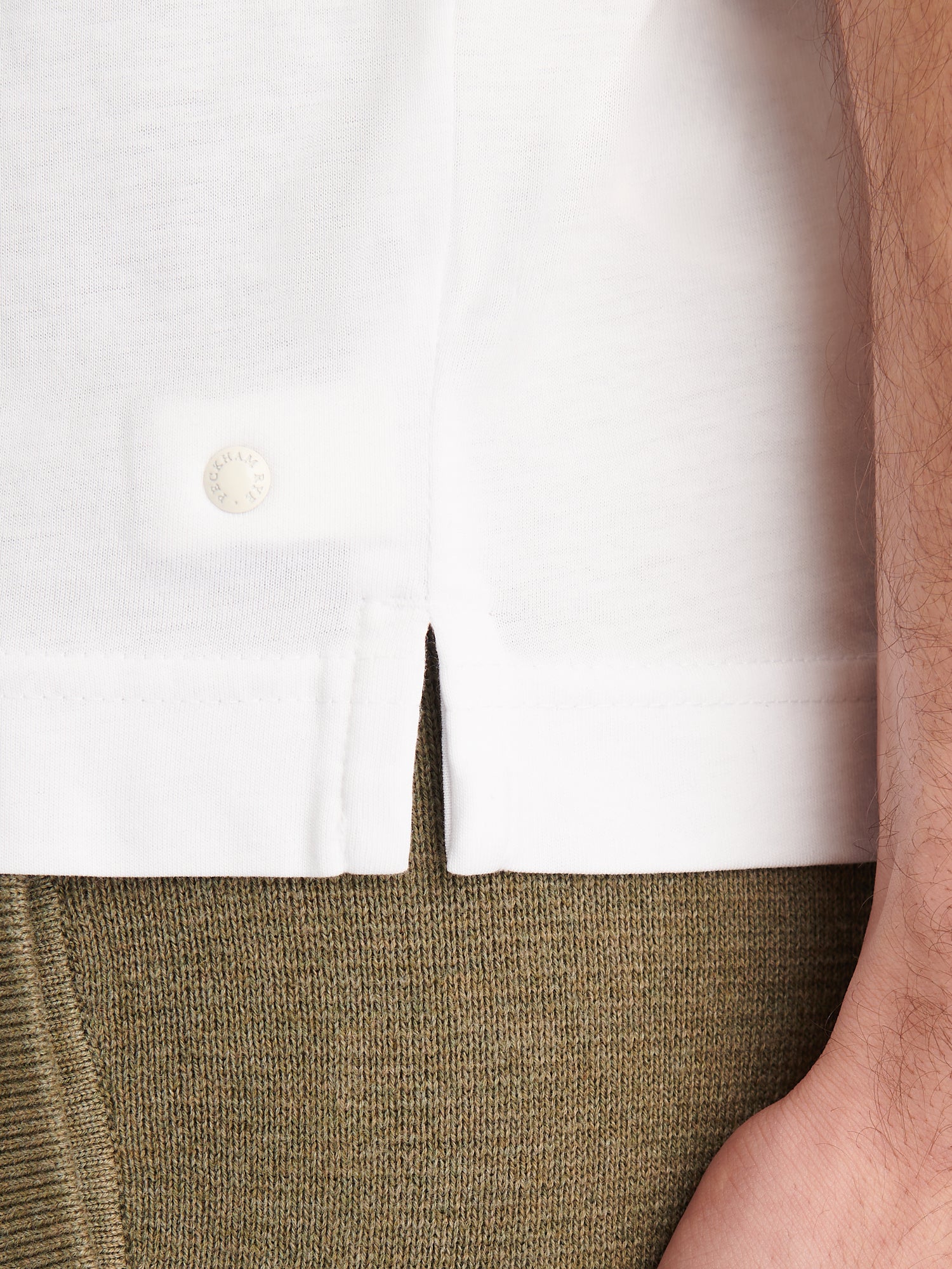 Devonshire Mercerised Cotton T-Shirt in Bright White - Image 5