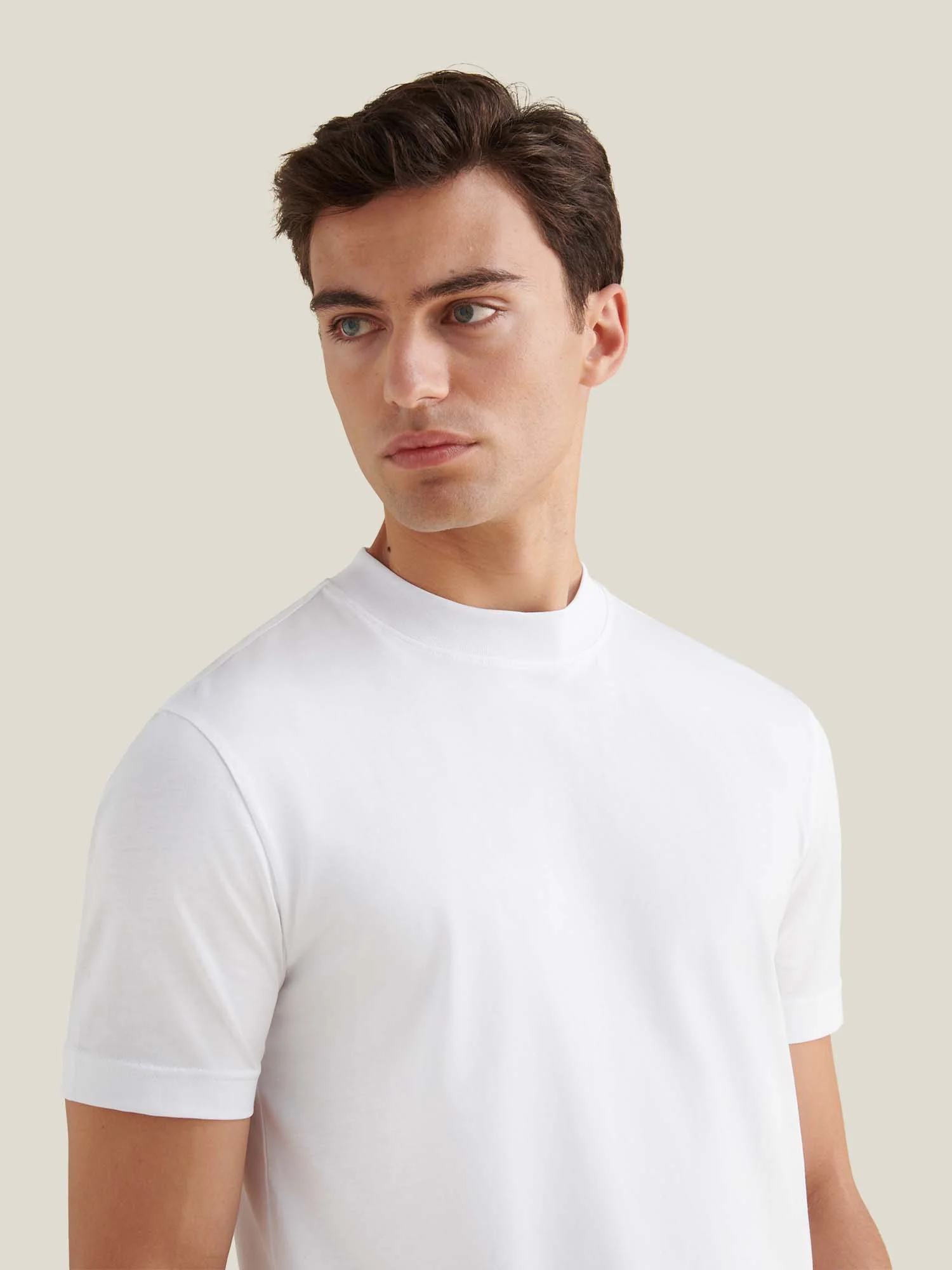 Devonshire Mercerised Cotton T-Shirt in Bright White - Image 6