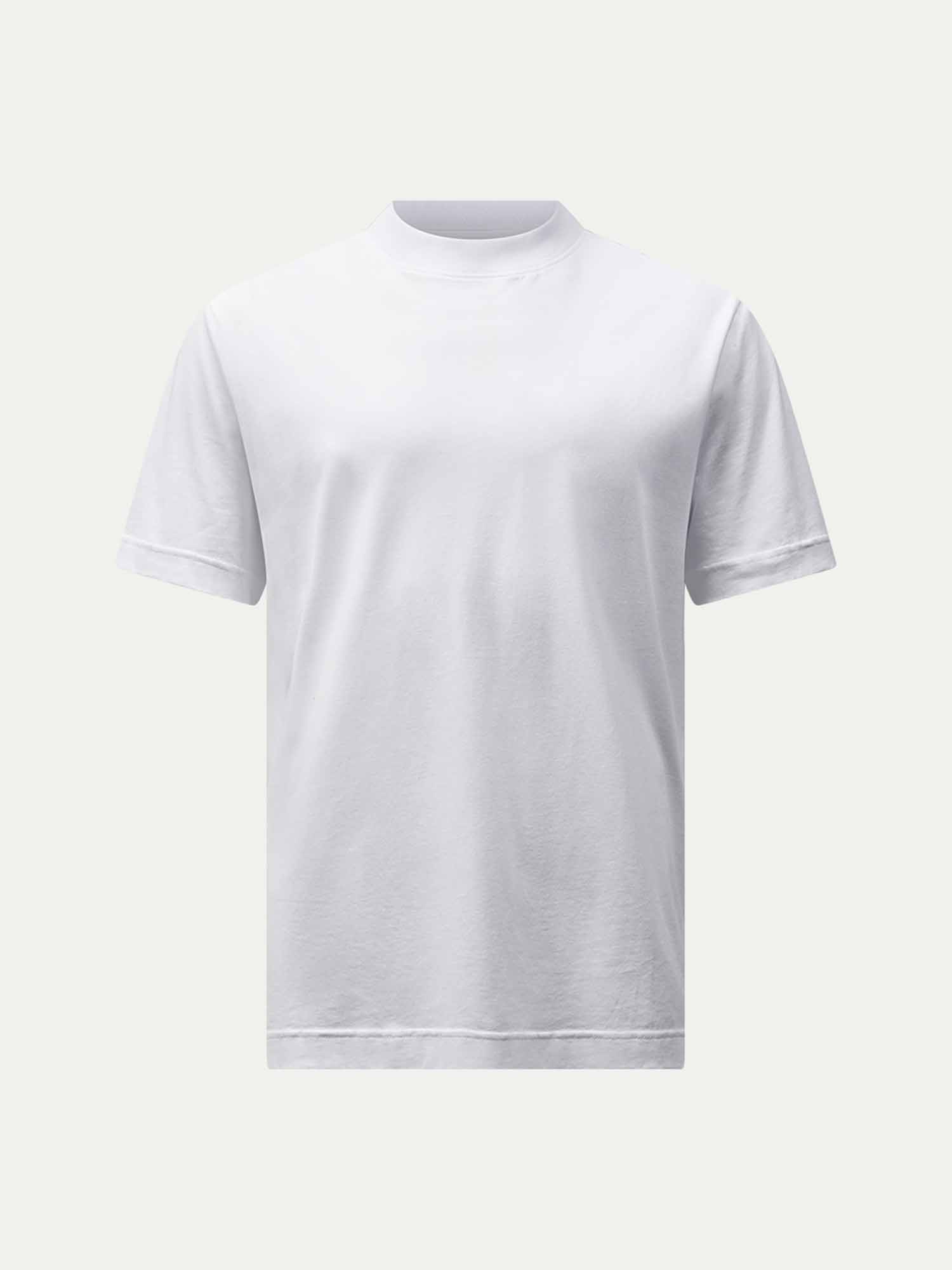 Devonshire Mercerised Cotton T-Shirt in Bright White - Image 7