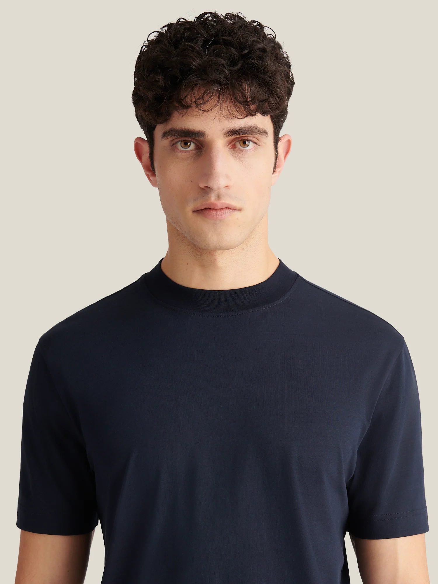 Devonshire Mercerised Cotton T-Shirt in Dark Sapphire Navy - Image 5