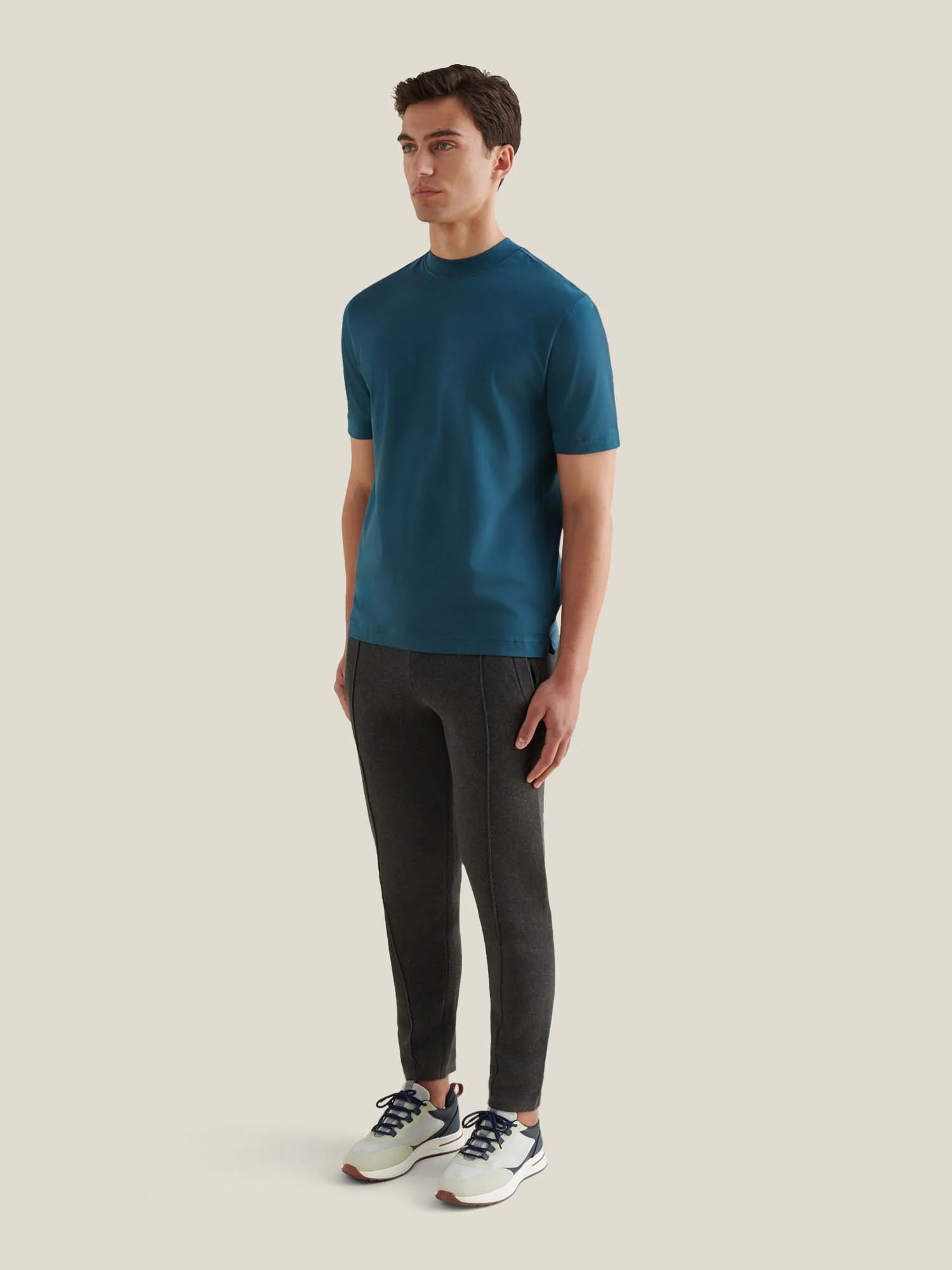 Devonshire Mercerised Cotton T-Shirt in Stargazer - Image 3