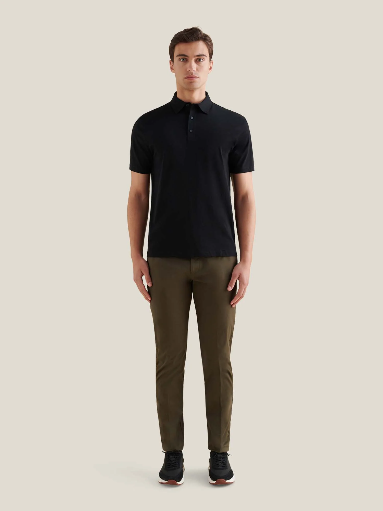 Wardour Mercerised Cotton Polo Shirt in Black - Image 2